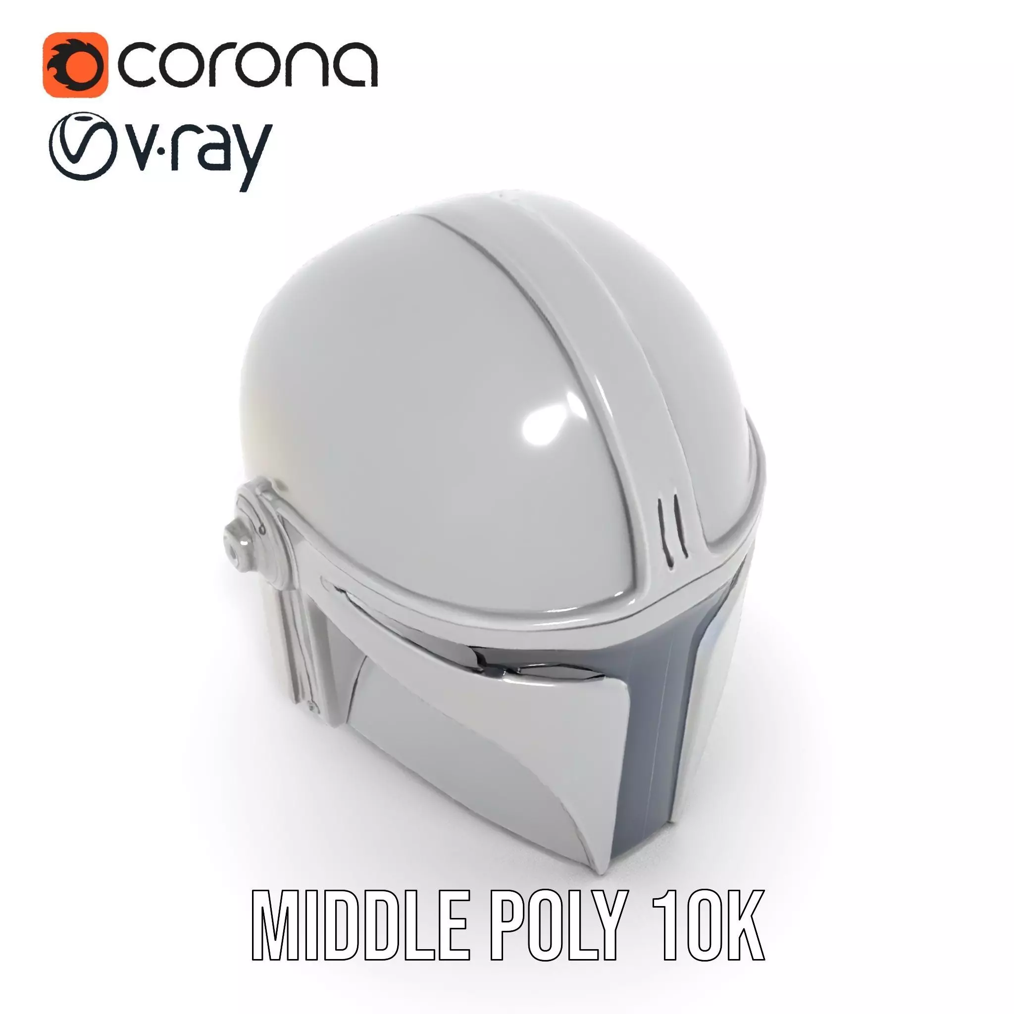 Metallic SciFi Helmet model pack Low-poly 3D model_13