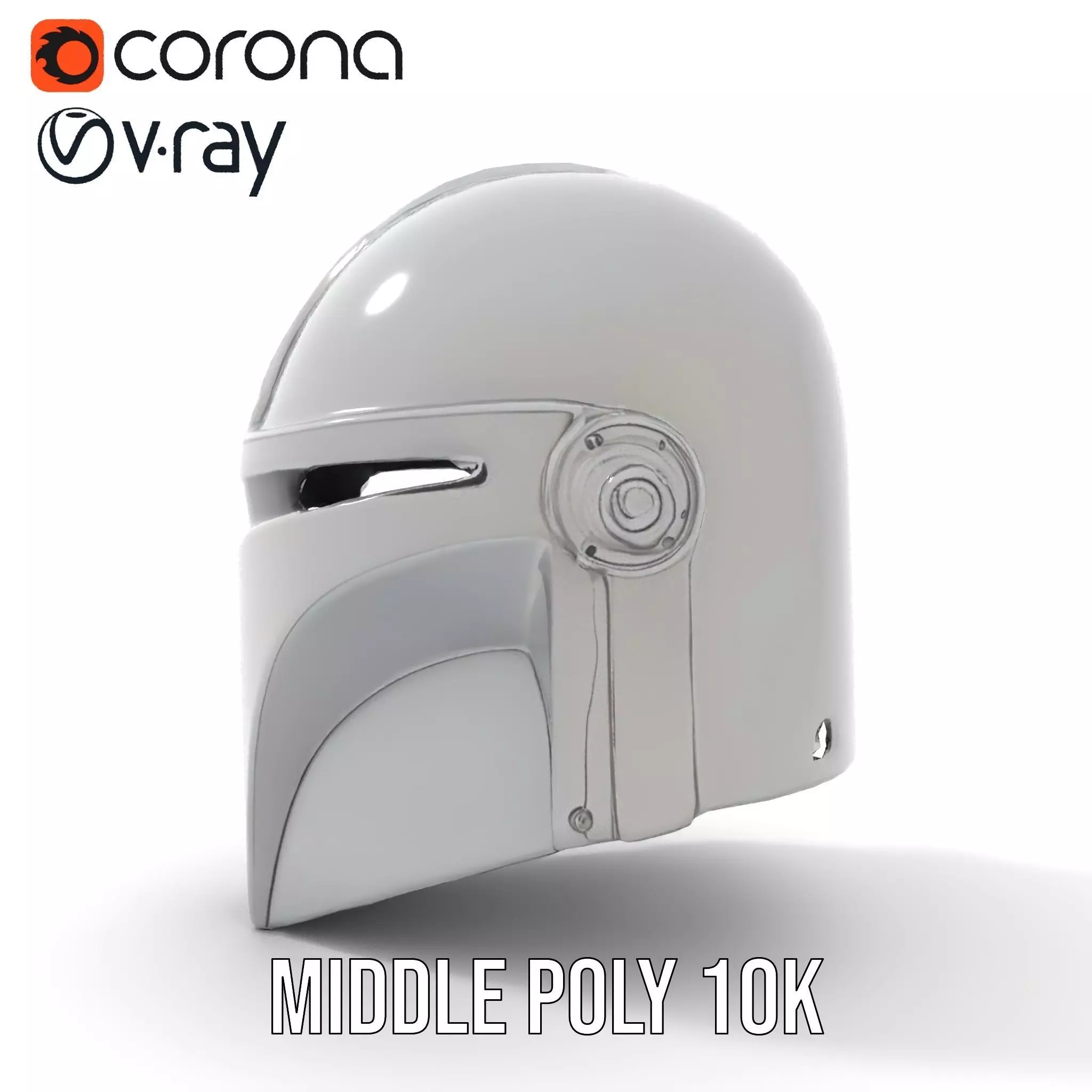 Metallic SciFi Helmet model pack Low-poly 3D model_6