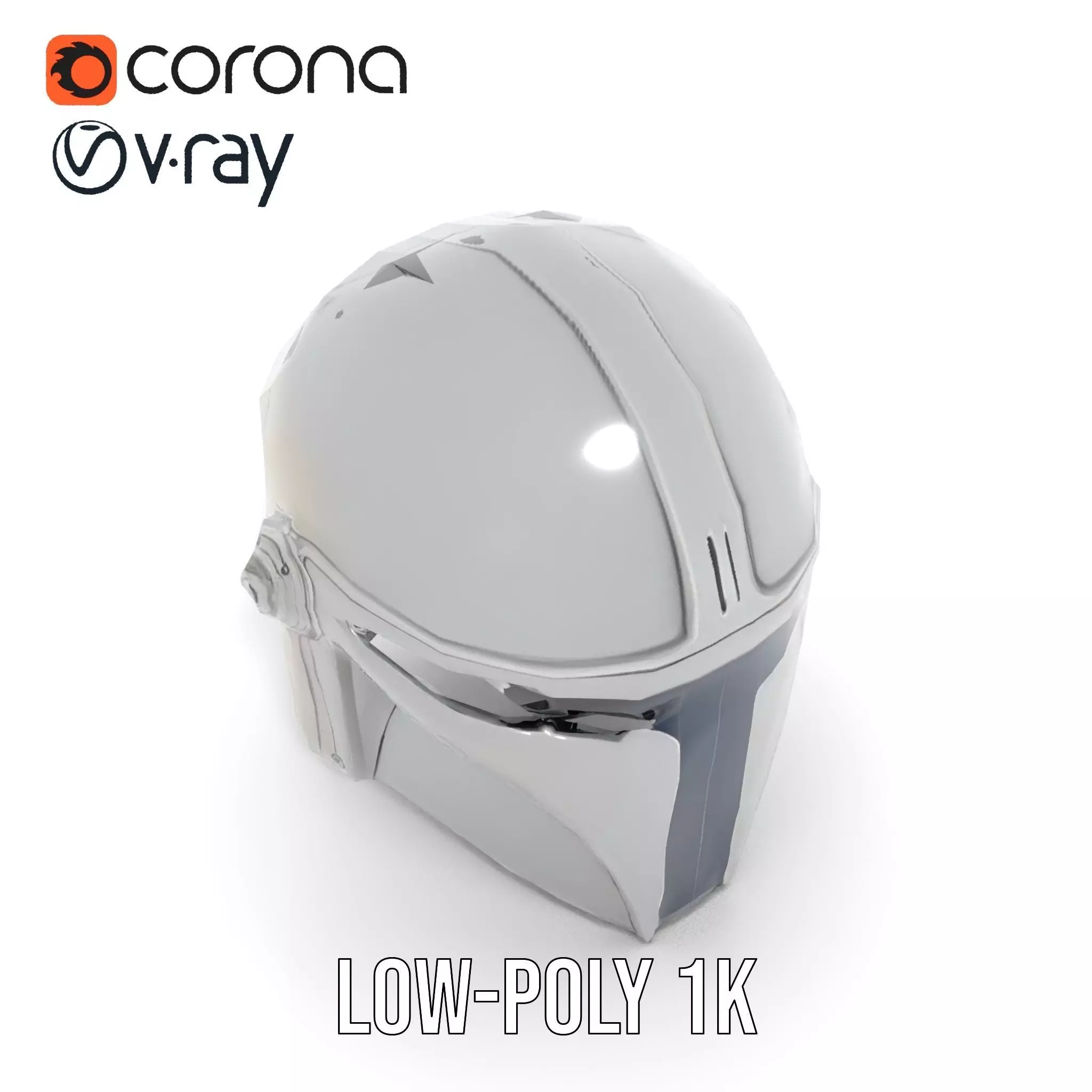 Metallic SciFi Helmet model pack Low-poly 3D model_25