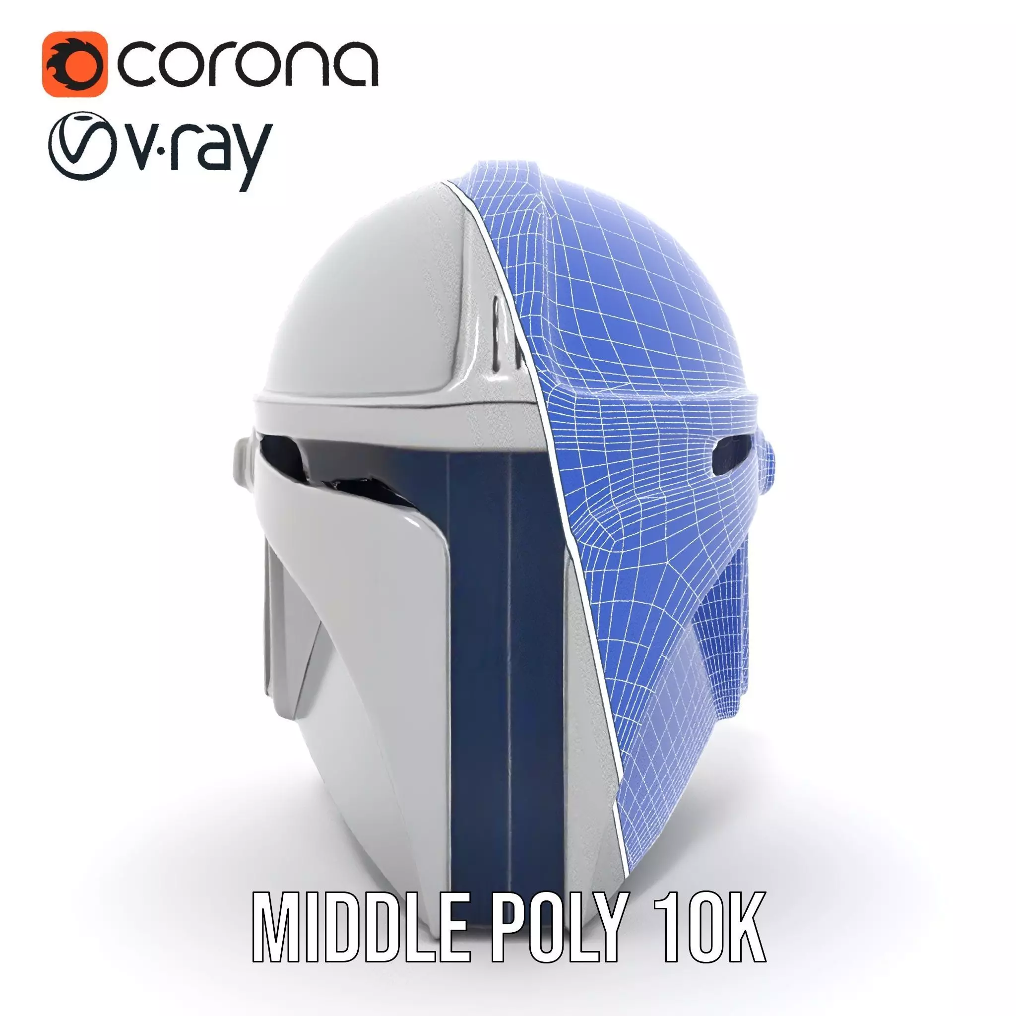 Metallic SciFi Helmet model pack Low-poly 3D model_18