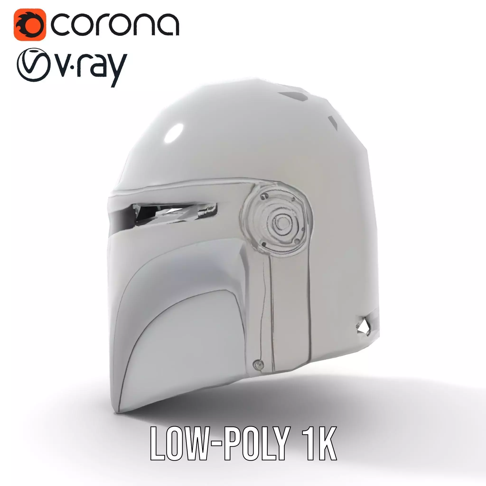 Metallic SciFi Helmet model pack Low-poly 3D model_19