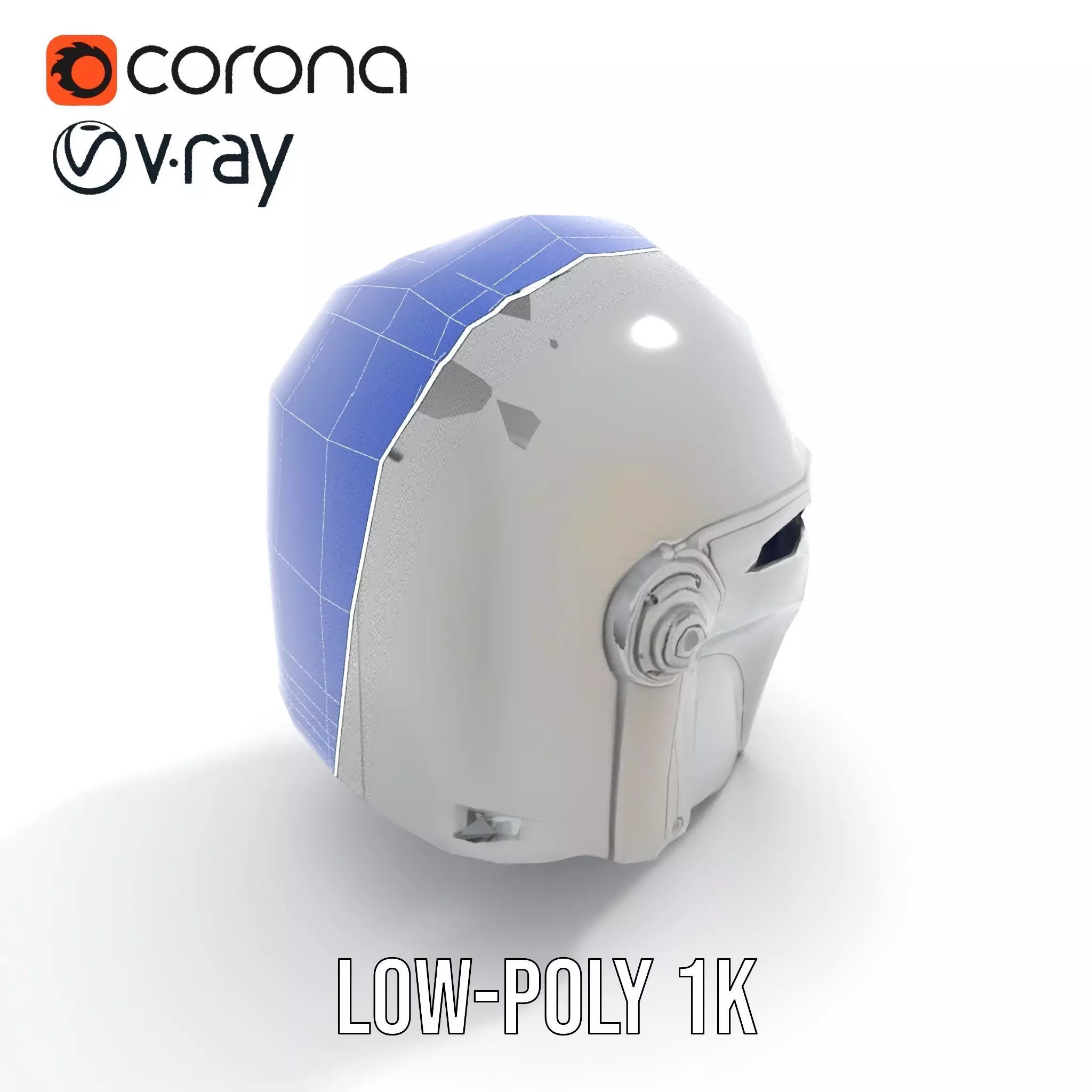 Metallic SciFi Helmet model pack Low-poly 3D model_22