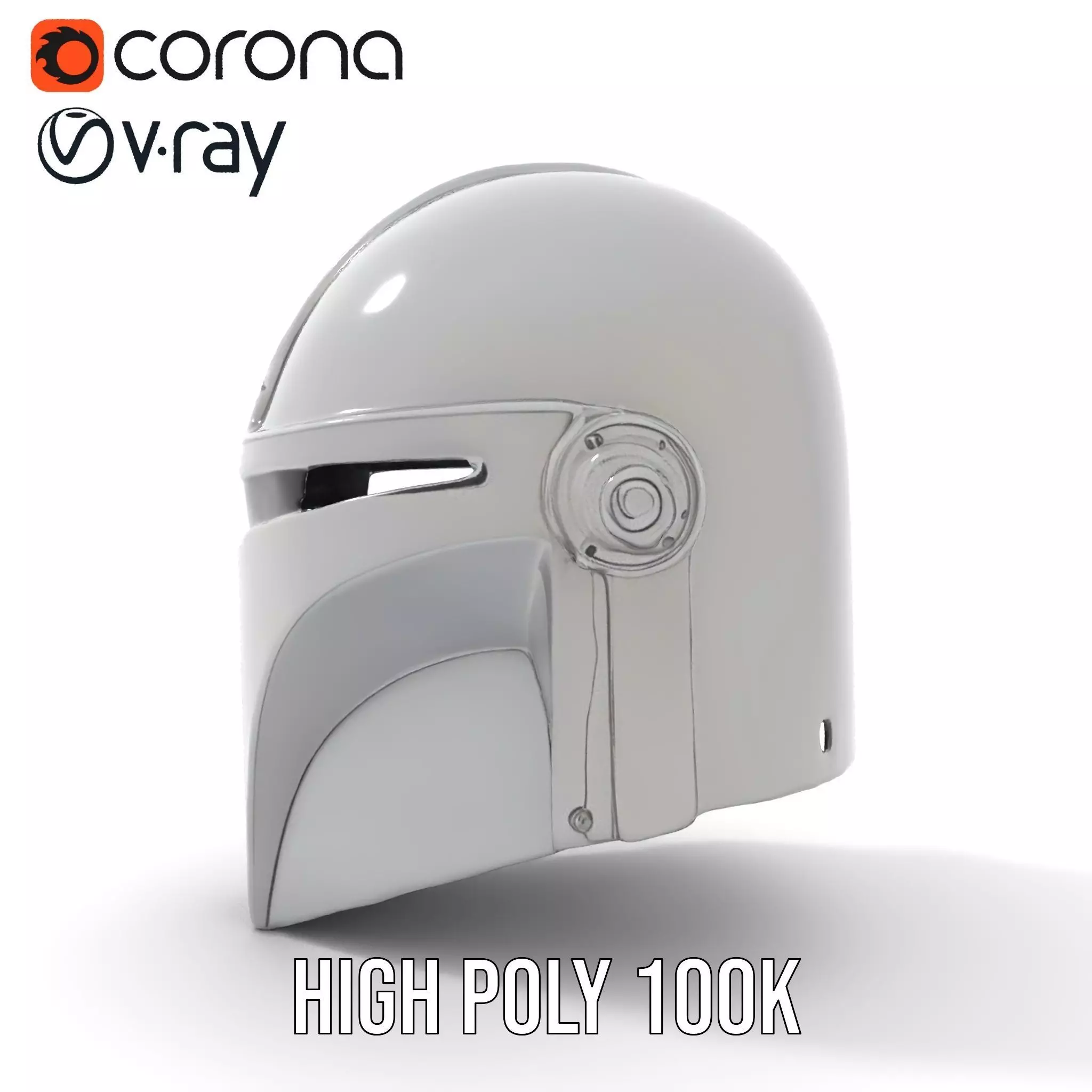 Metallic SciFi Helmet model pack Low-poly 3D model_17