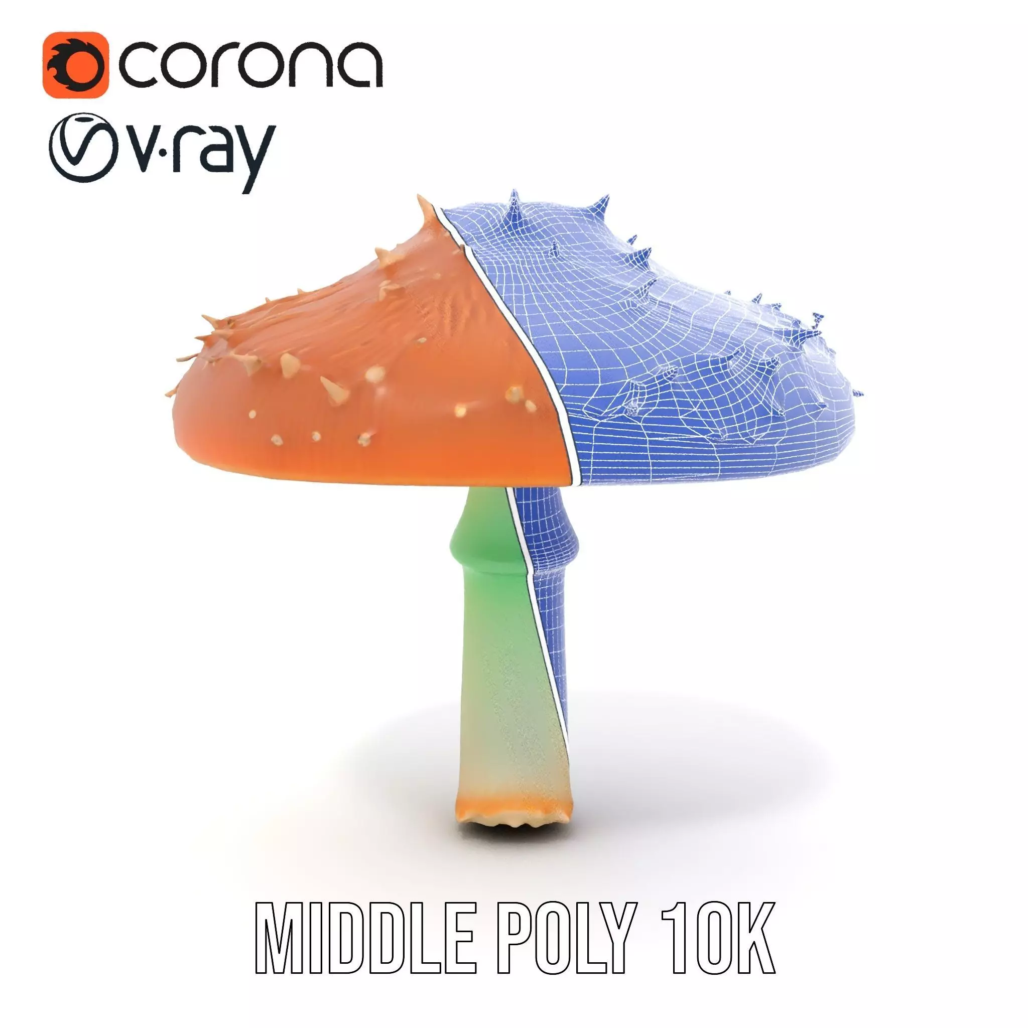 Spiky Mushroom model pack Low-poly 3D model_23