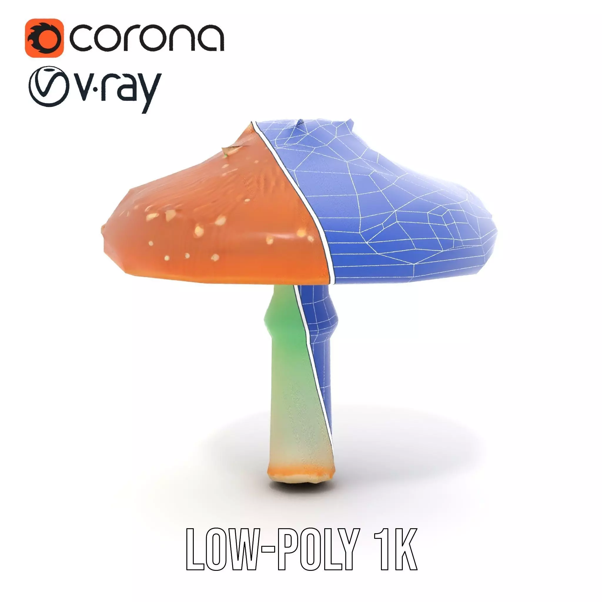 Spiky Mushroom model pack Low-poly 3D model_24