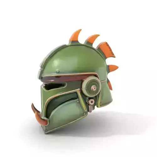 Spiked Green Warrior Helmet model pack