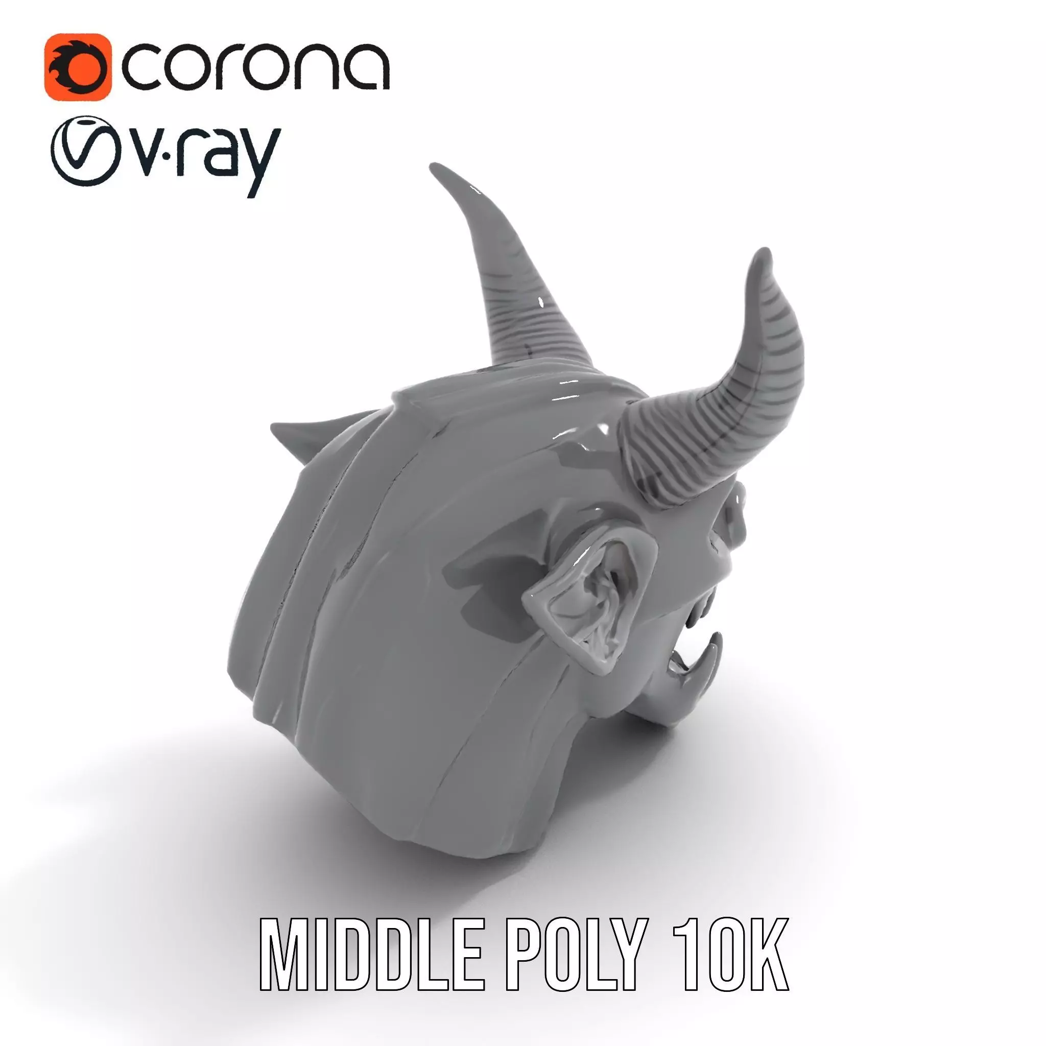 Sinister Demon Head model pack Low-poly 3D model_15