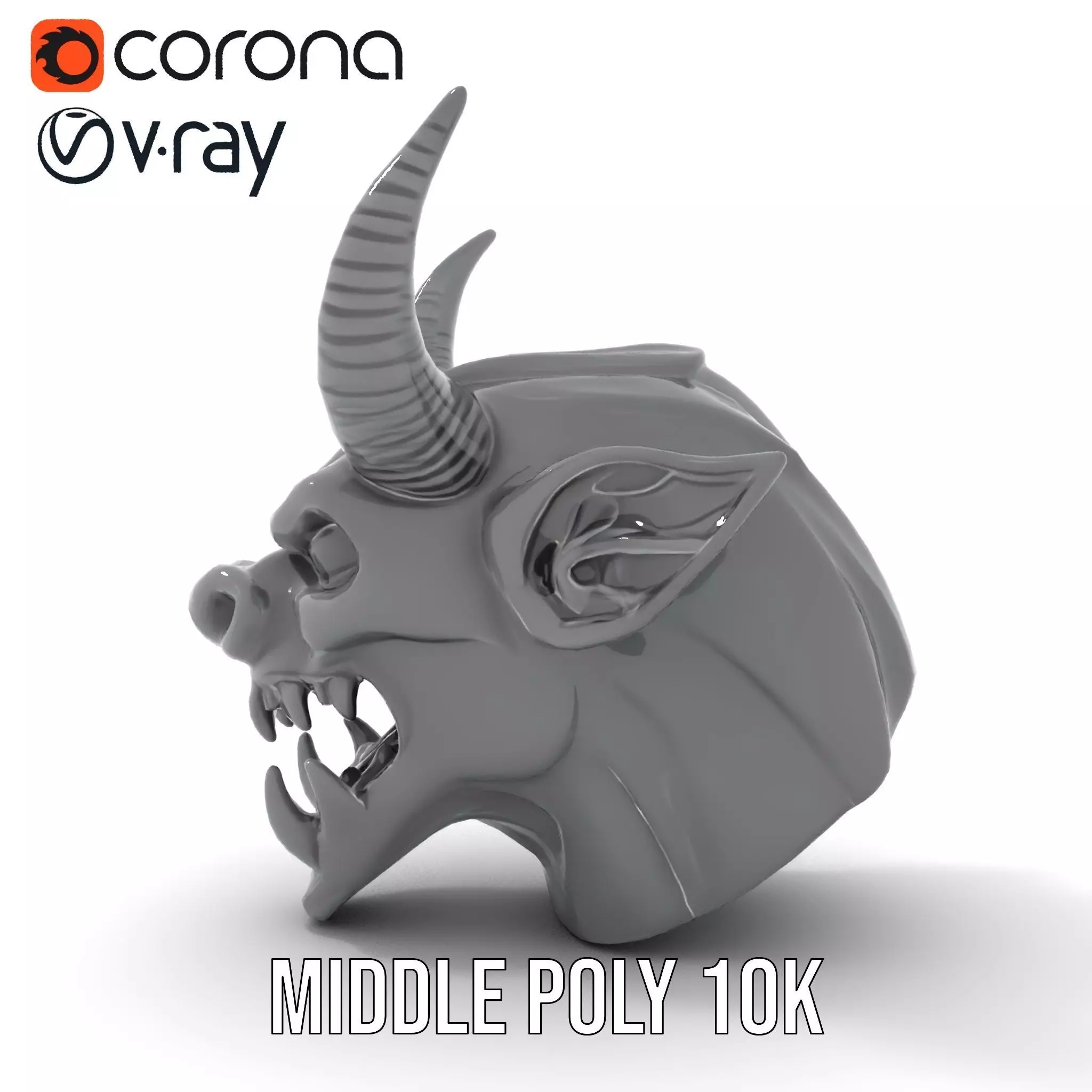 Sinister Demon Head model pack Low-poly 3D model_5