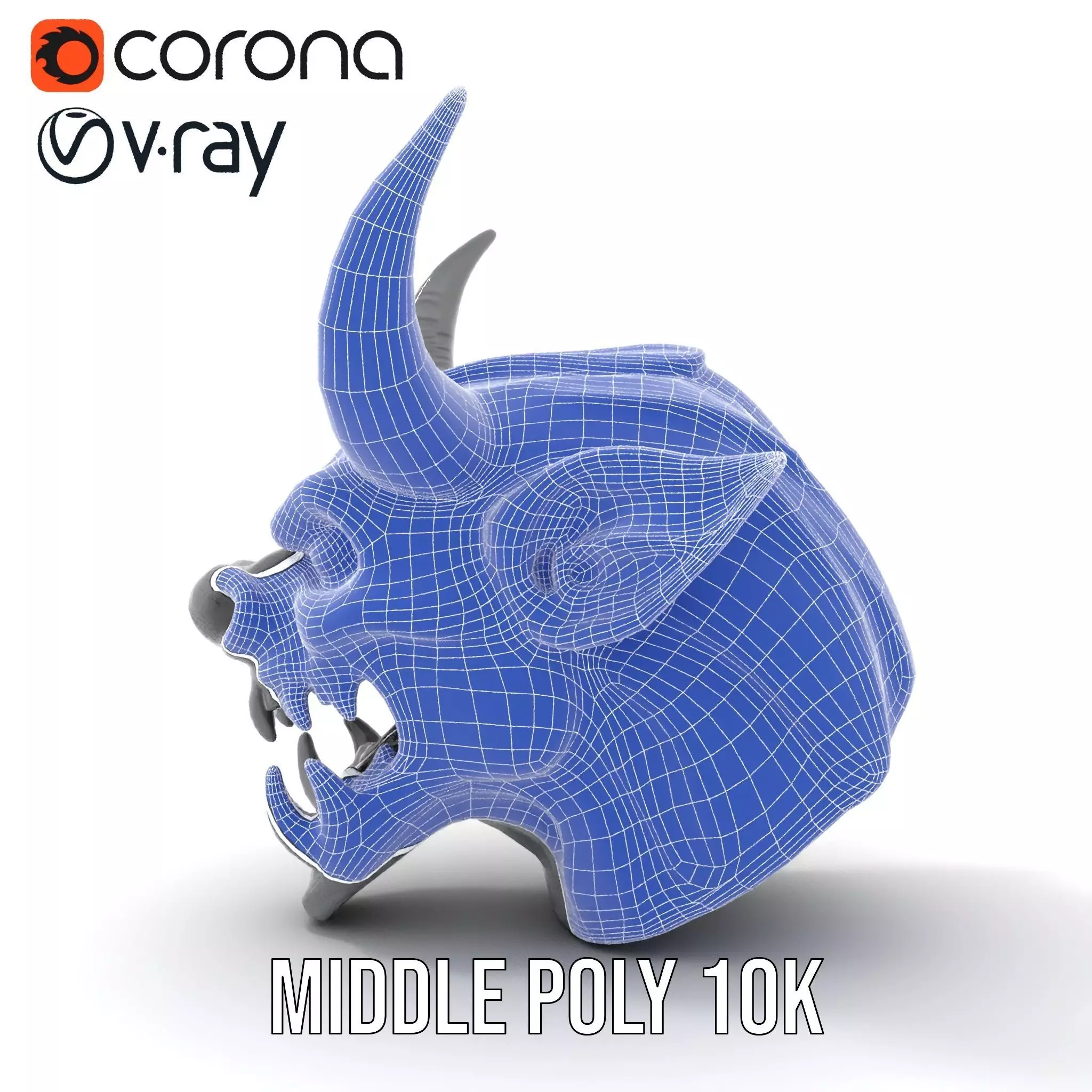 Sinister Demon Head model pack Low-poly 3D model_29