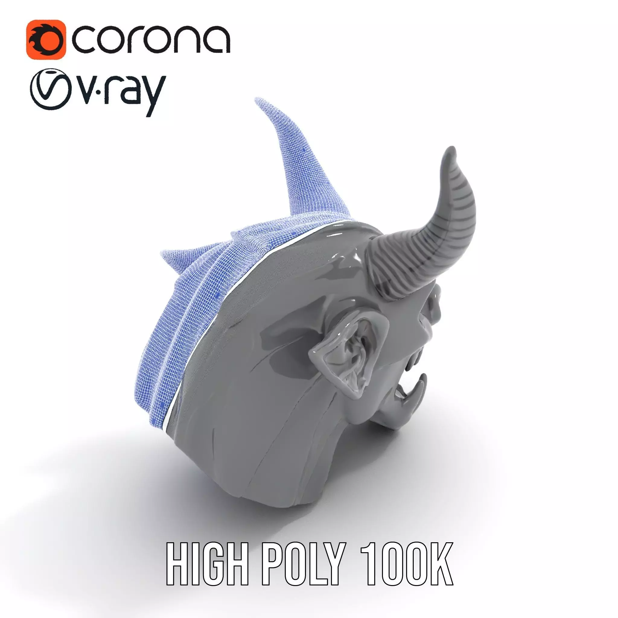 Sinister Demon Head model pack Low-poly 3D model_25