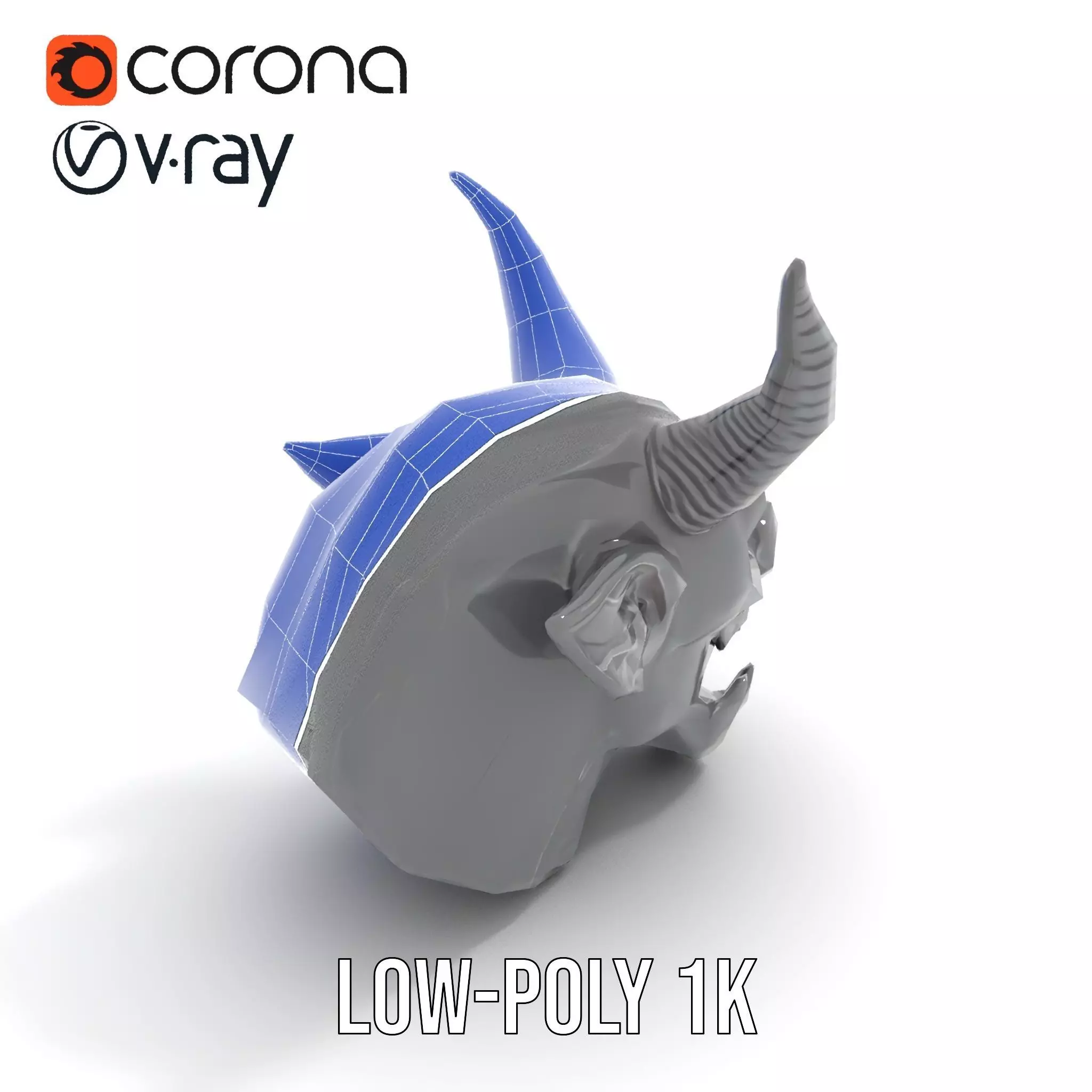 Sinister Demon Head model pack Low-poly 3D model_22