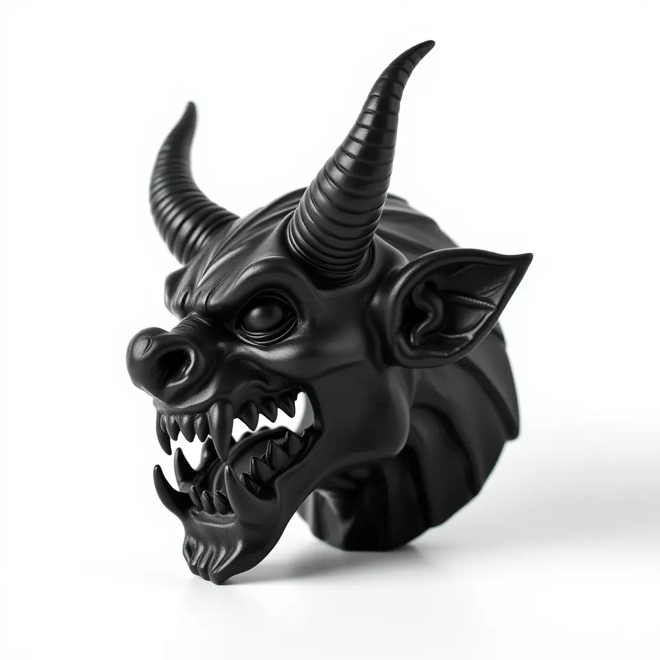 Sinister Demon Head model pack Low-poly 3D model_2