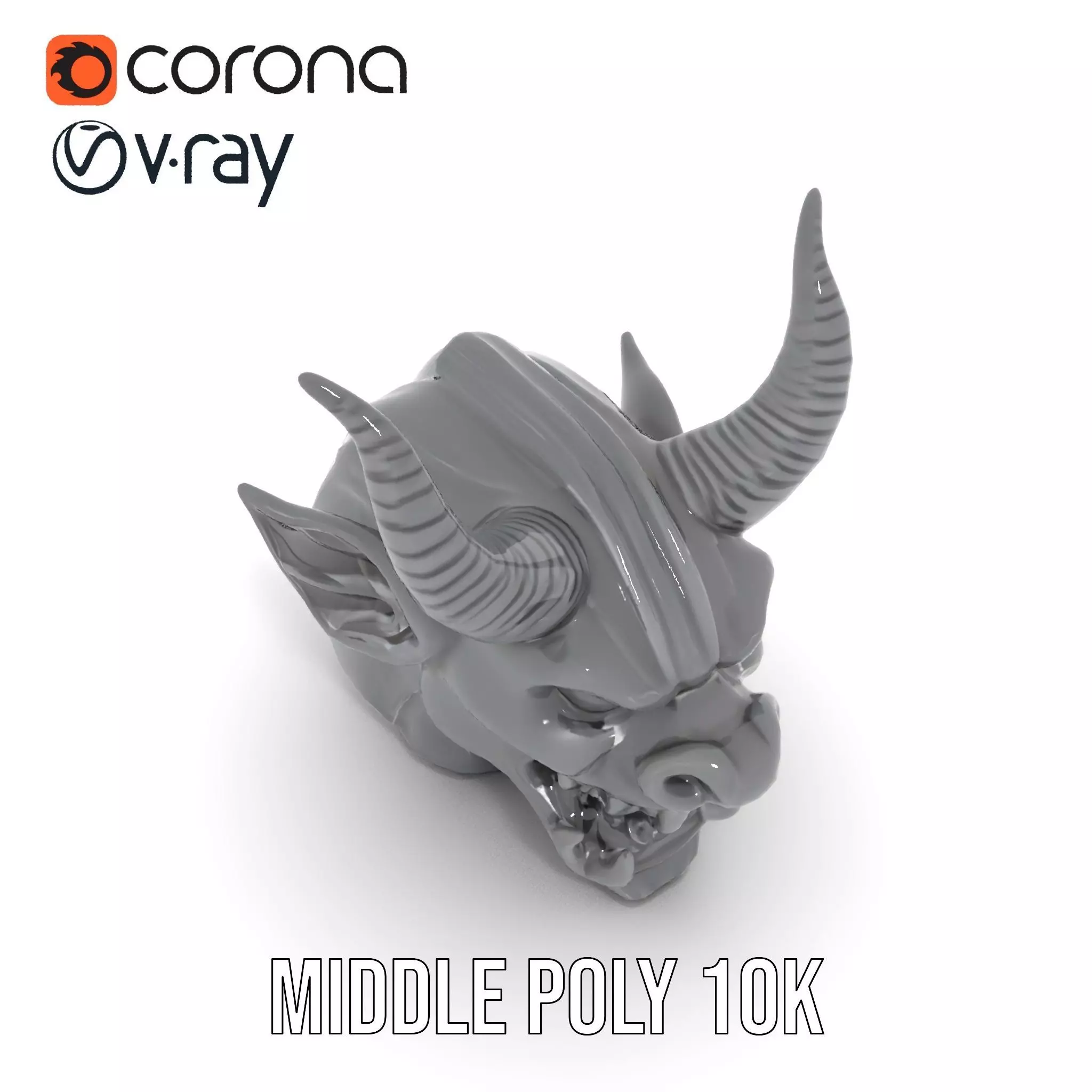 Sinister Demon Head model pack Low-poly 3D model_13
