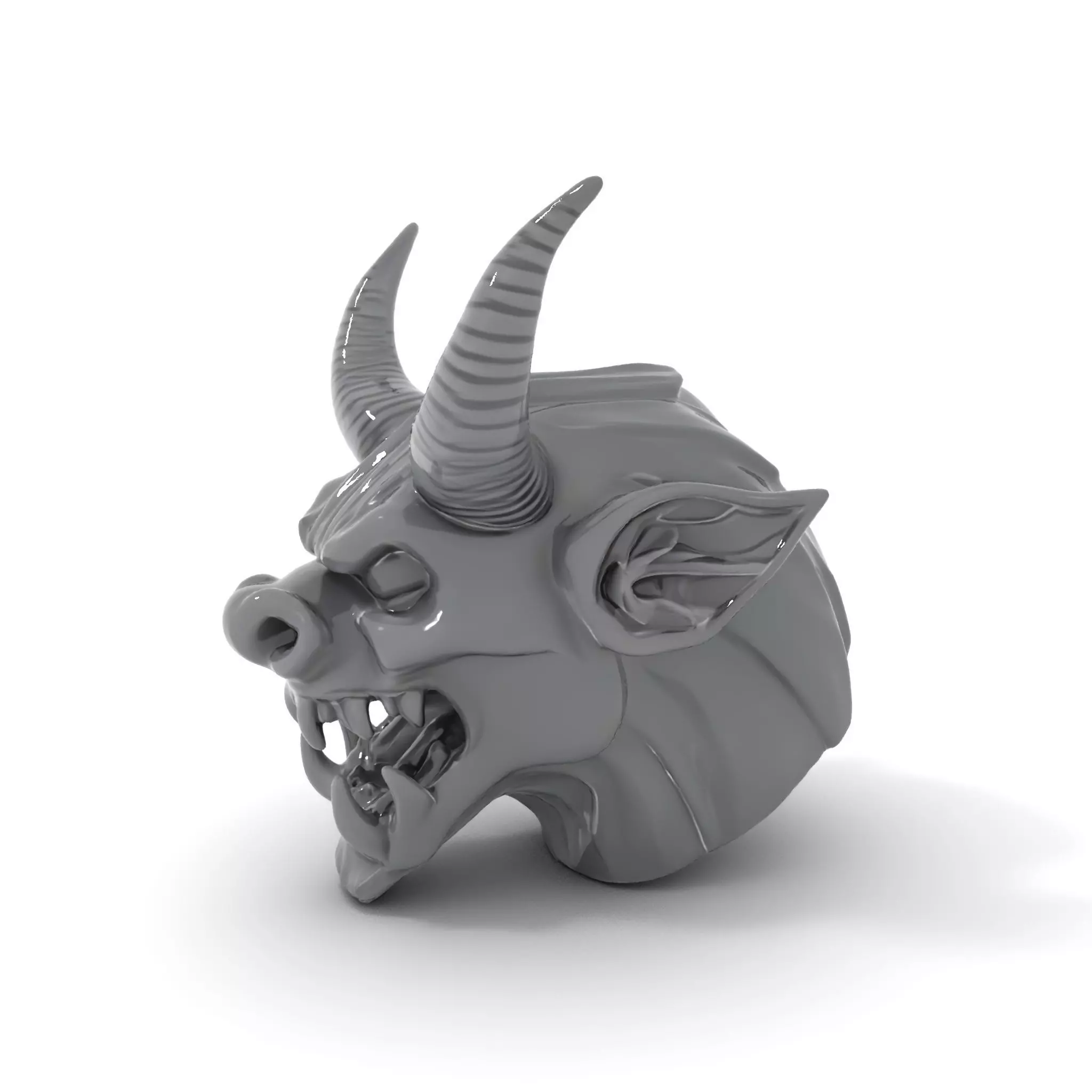 Sinister Demon Head model pack Low-poly 3D model_0