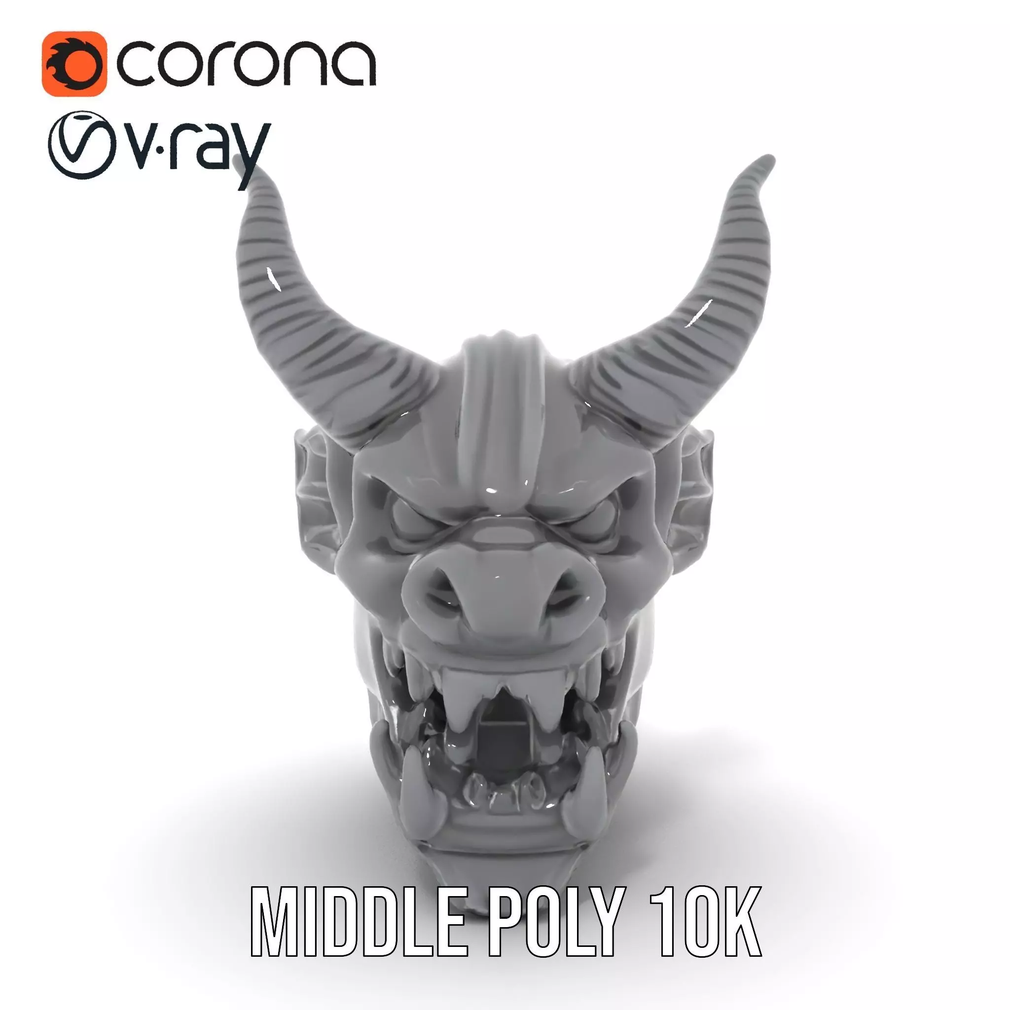 Sinister Demon Head model pack Low-poly 3D model_11