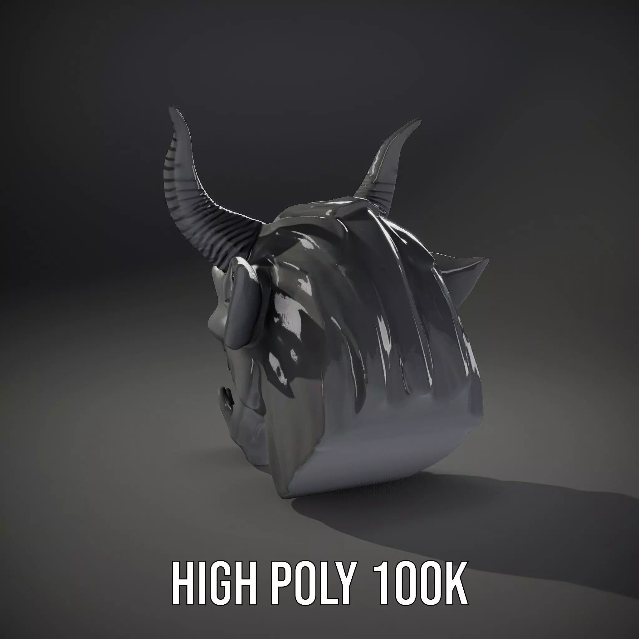 Sinister Demon Head model pack Low-poly 3D model_10