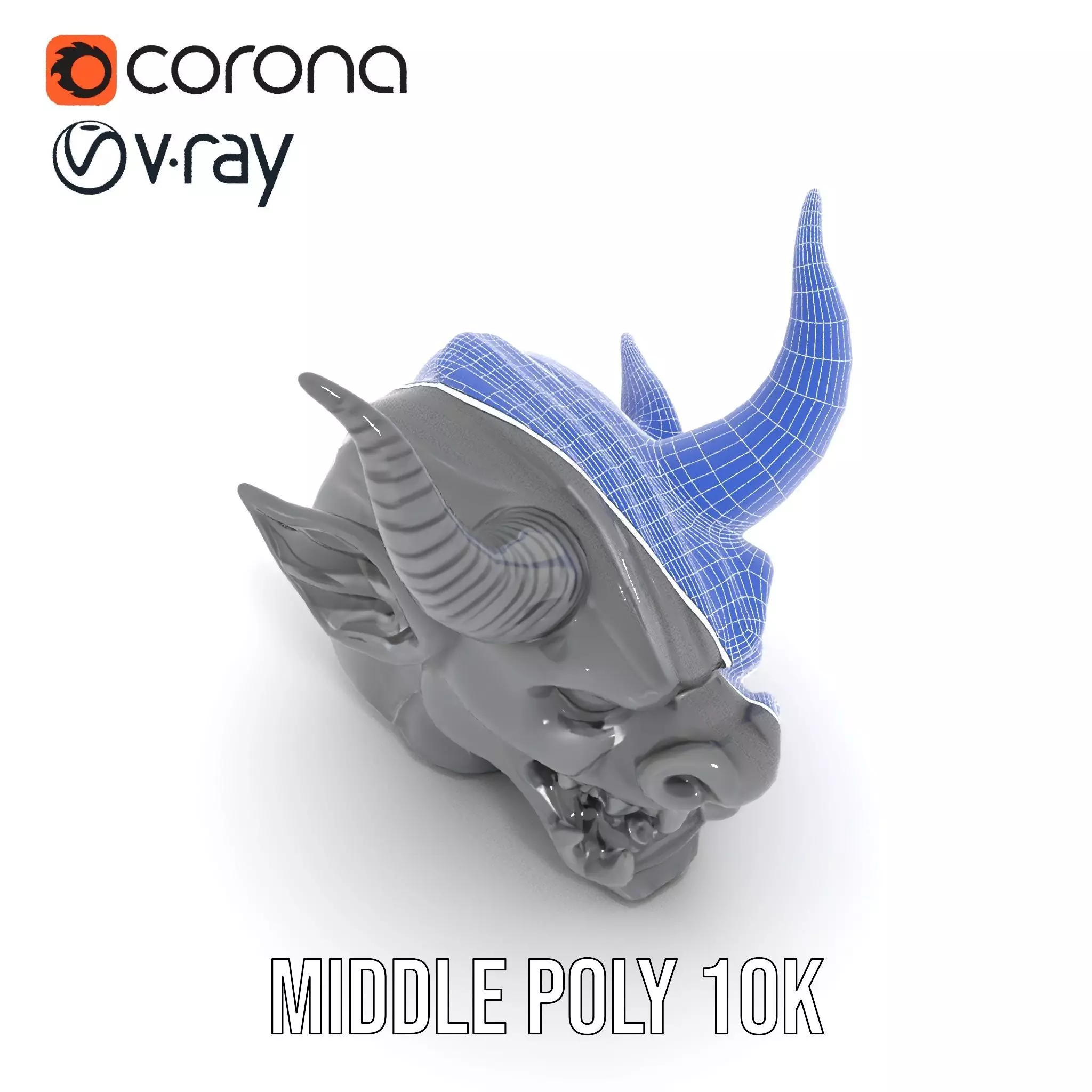 Sinister Demon Head model pack Low-poly 3D model_23