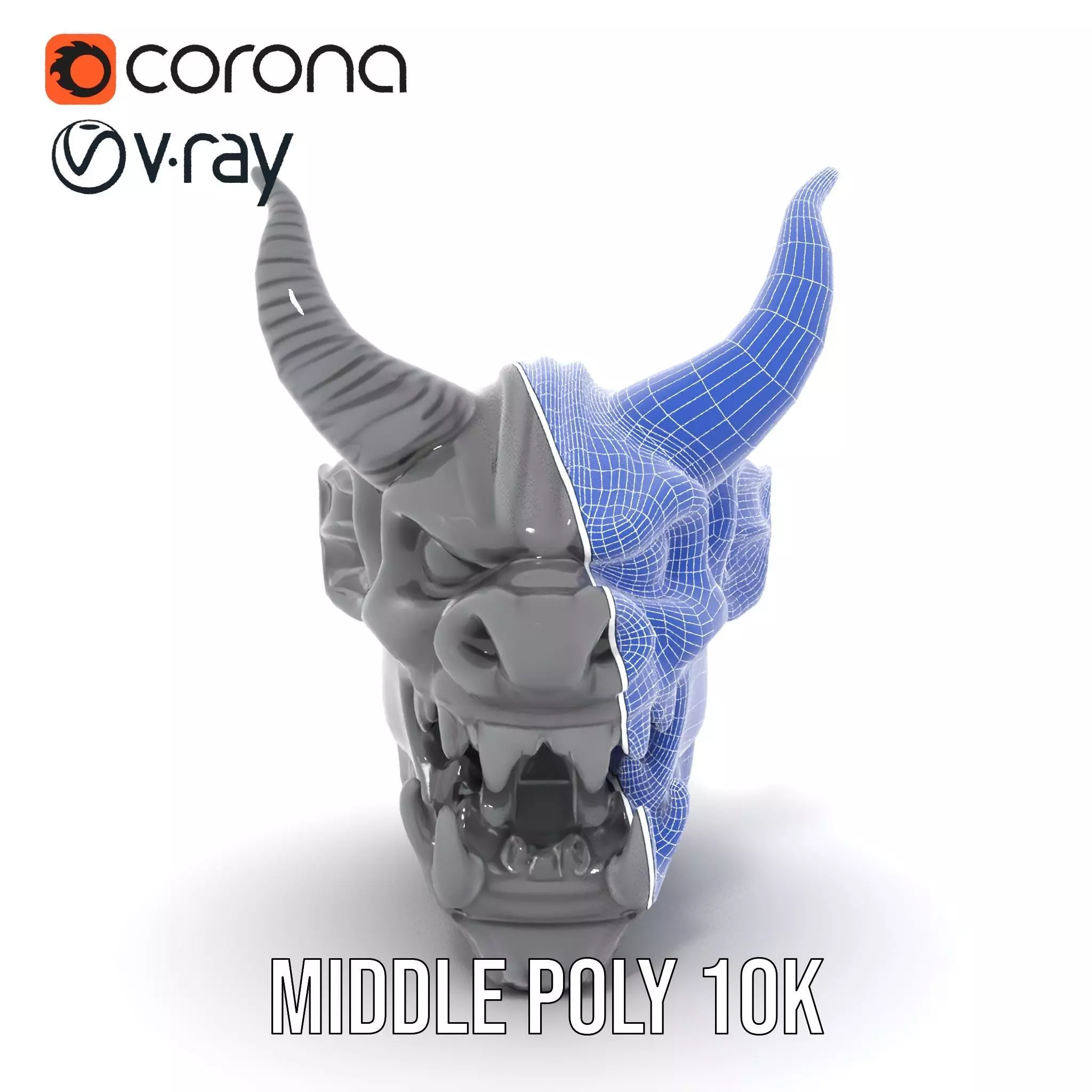 Sinister Demon Head model pack Low-poly 3D model_21