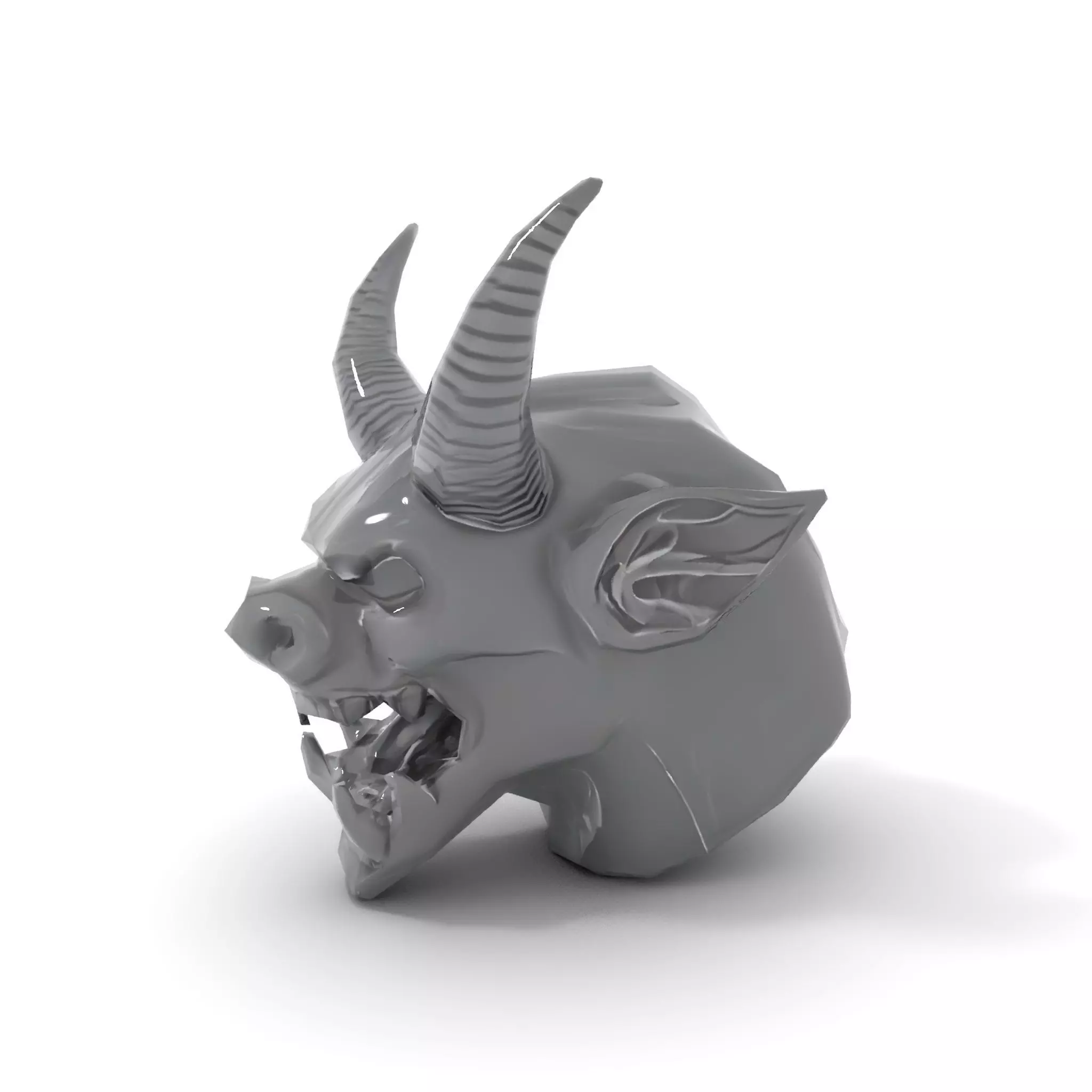 Sinister Demon Head model pack Low-poly 3D model_16