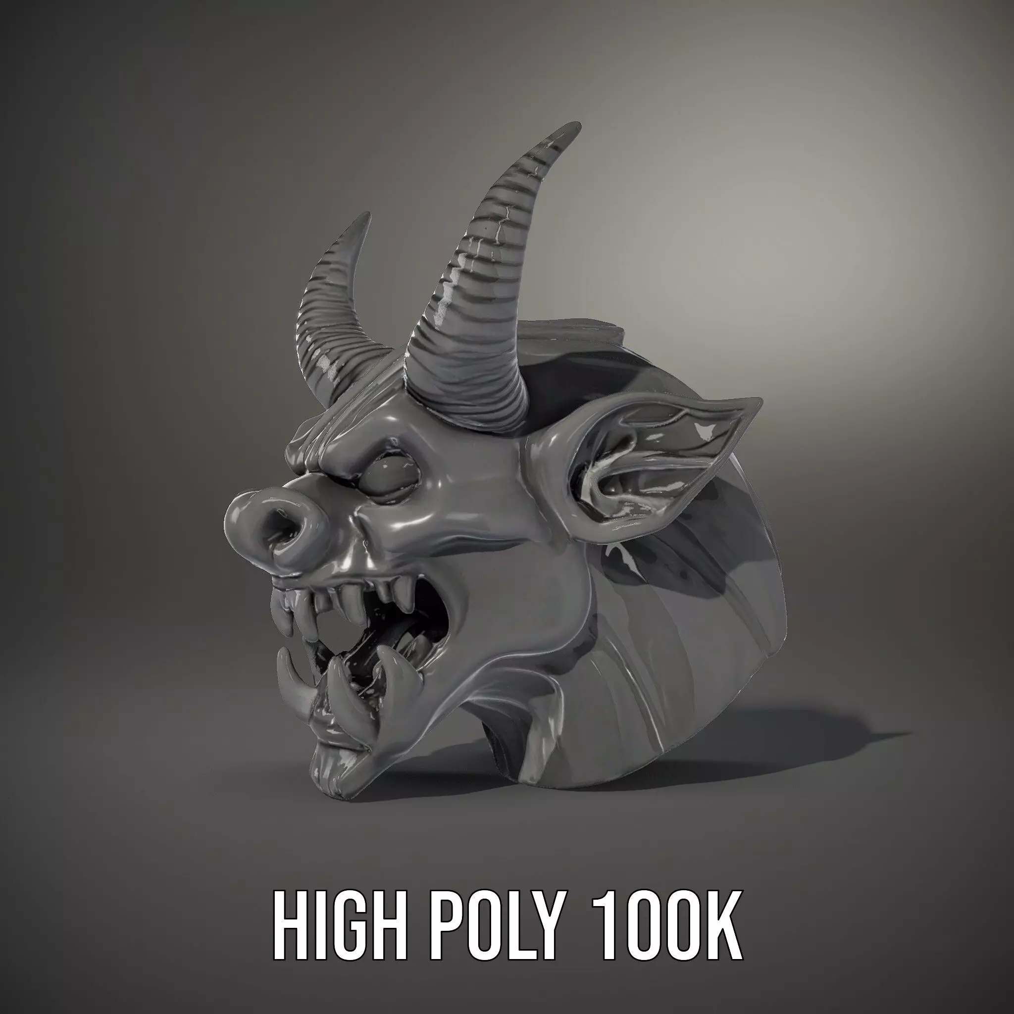 Sinister Demon Head model pack Low-poly 3D model_8