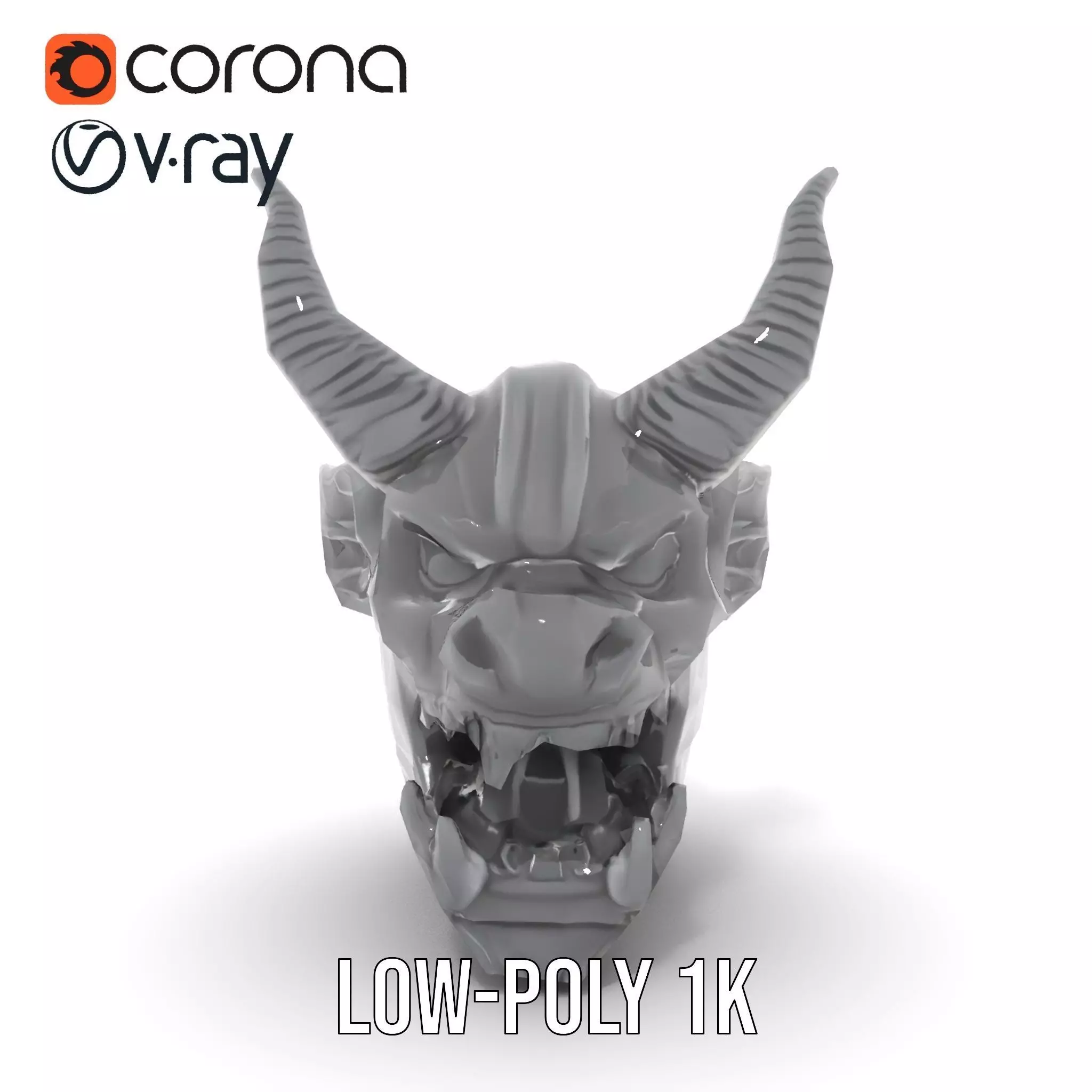 Sinister Demon Head model pack Low-poly 3D model_19