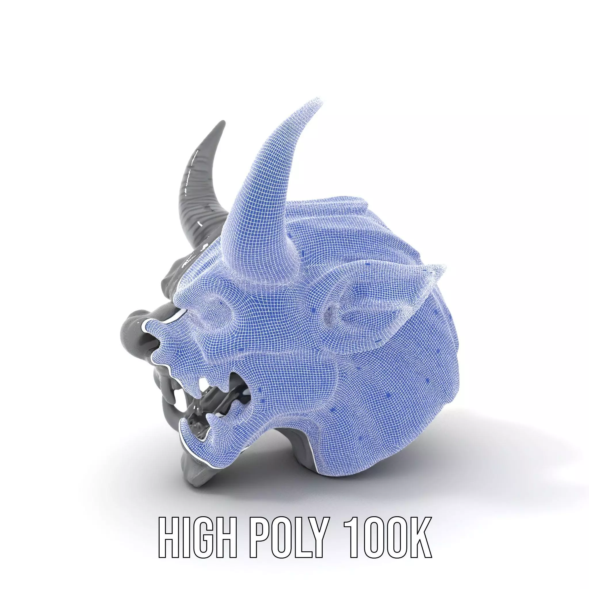 Sinister Demon Head model pack Low-poly 3D model_4