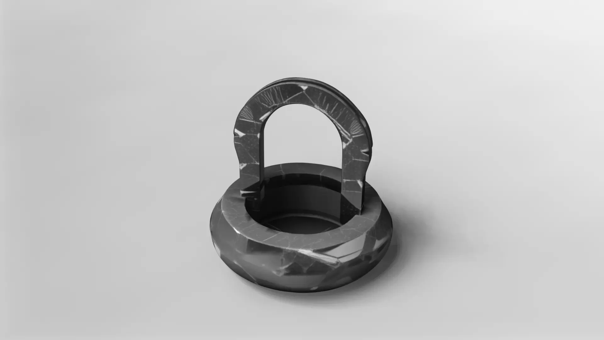 Modern Black Marble Decorative Arch Sculpture 3D model_1