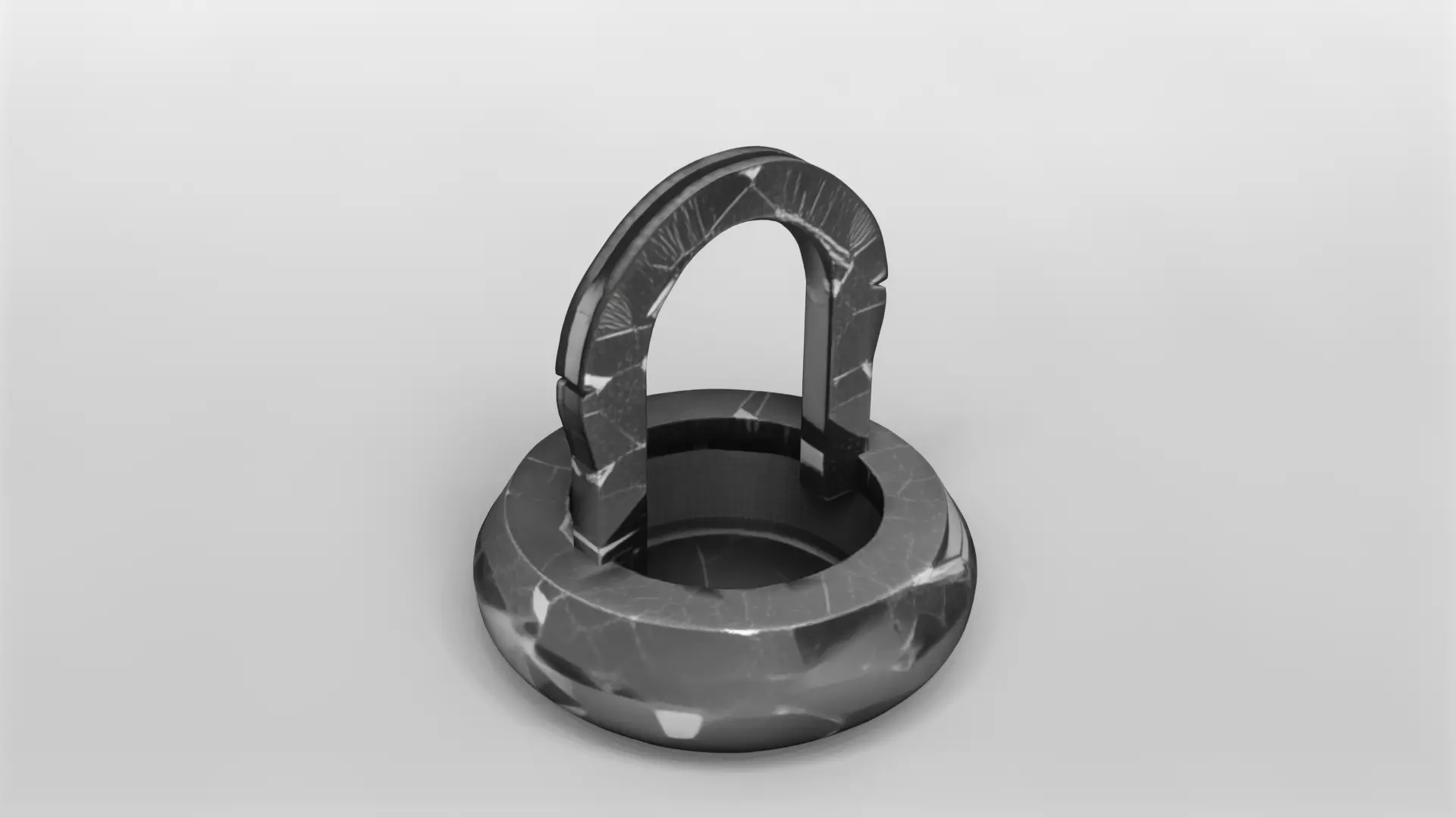 Modern Black Marble Decorative Arch Sculpture 3D model_0