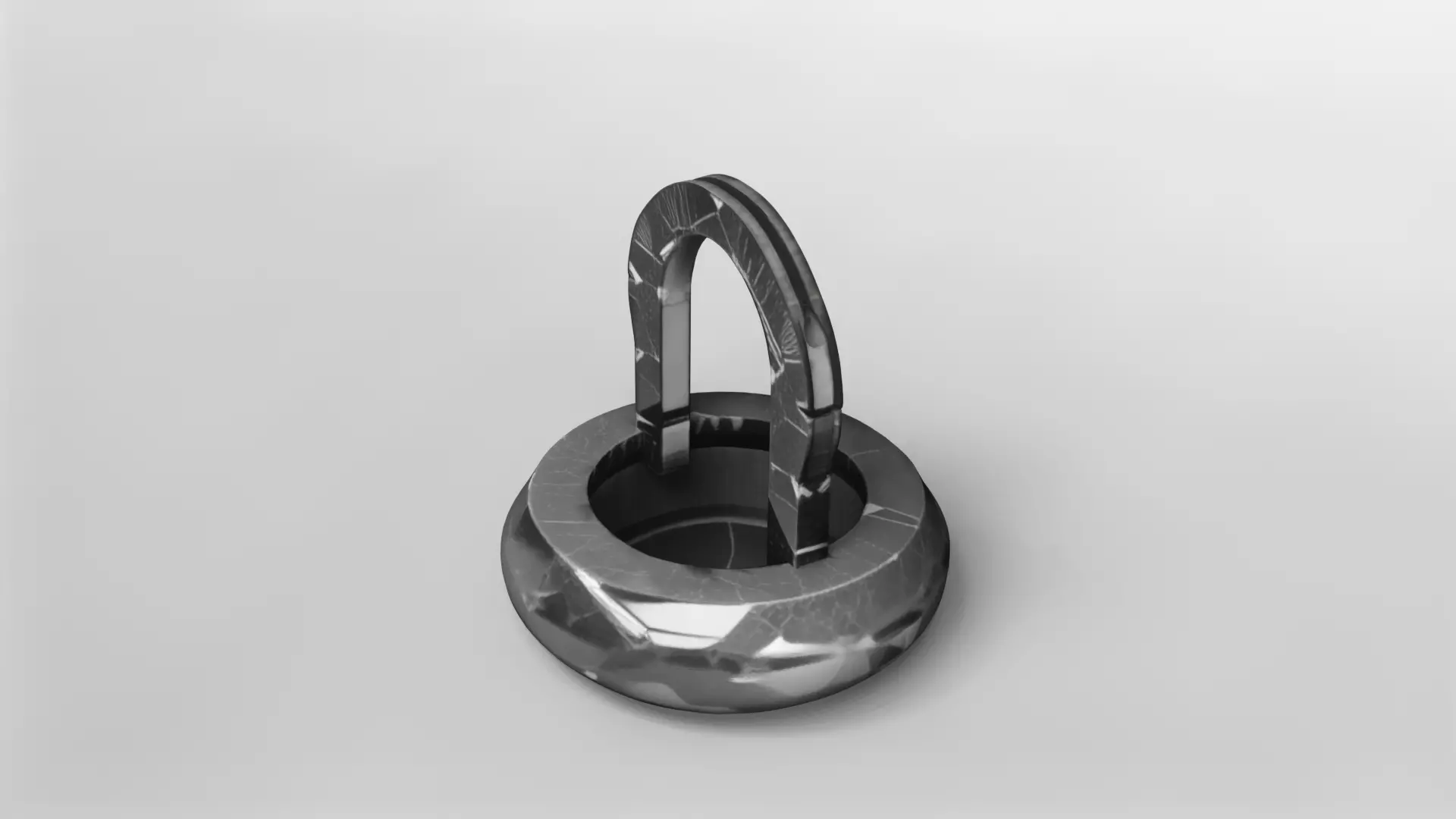 Modern Black Marble Decorative Arch Sculpture 3D model_2