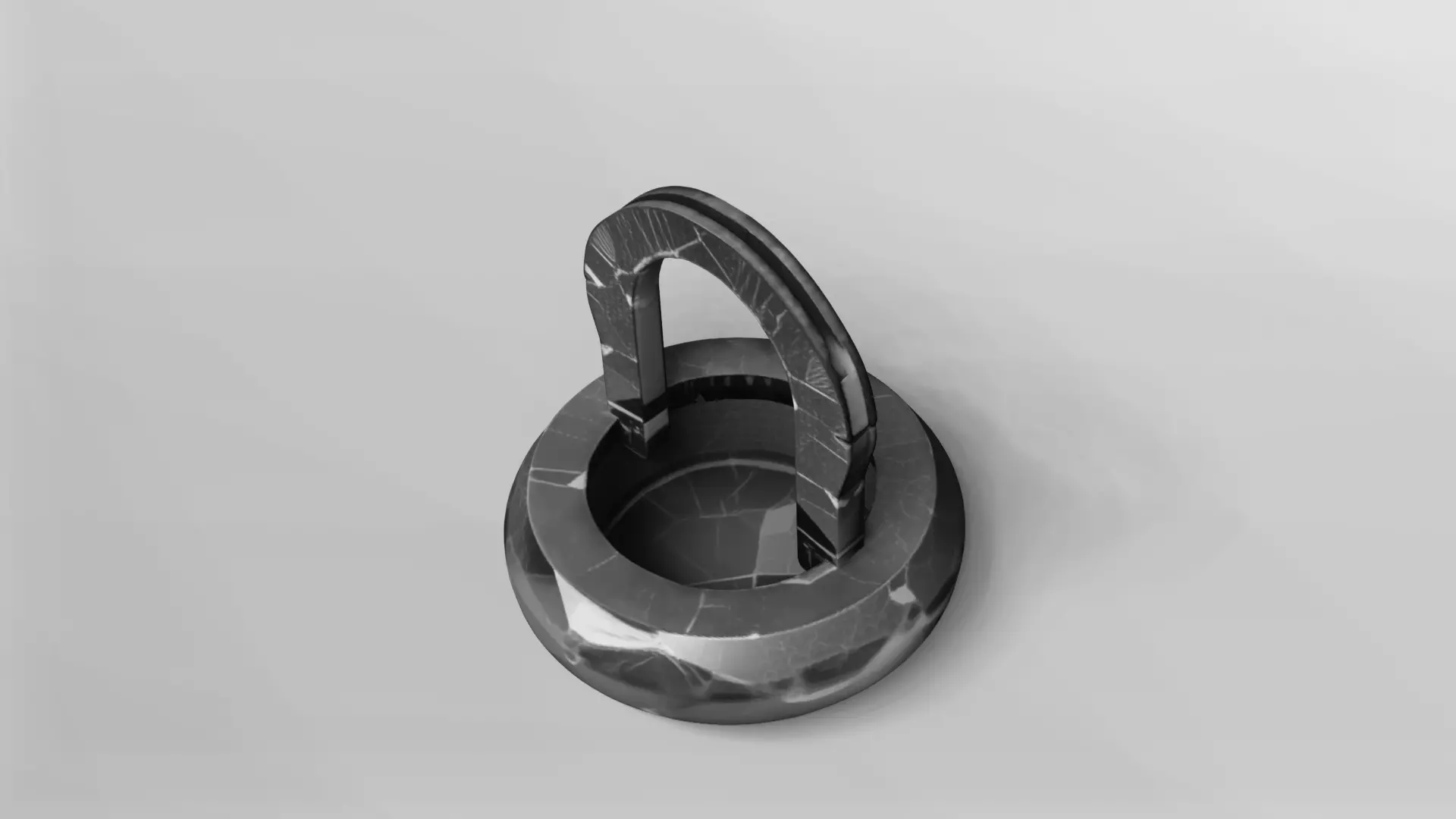 Modern Black Marble Decorative Arch Sculpture 3D model_4