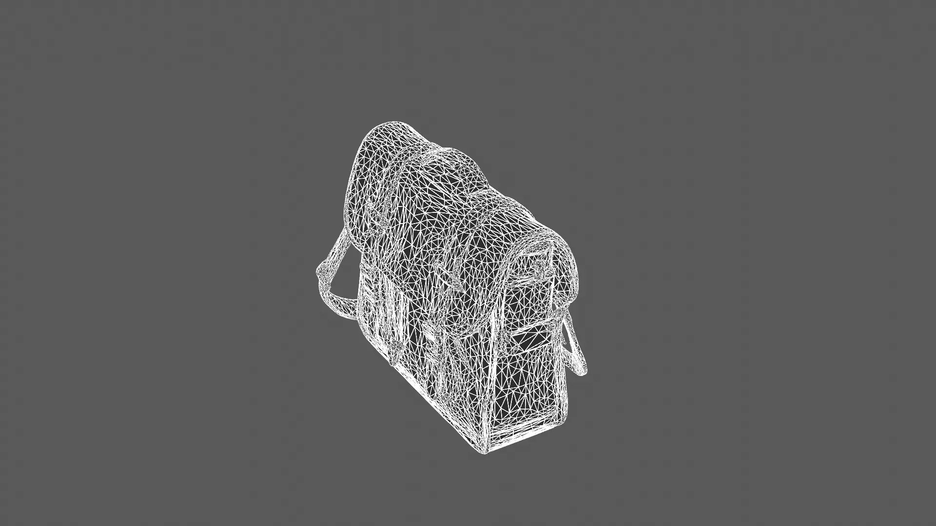 Vintage Leather and Canvas Messenger Bag 3D Model 3D model_7