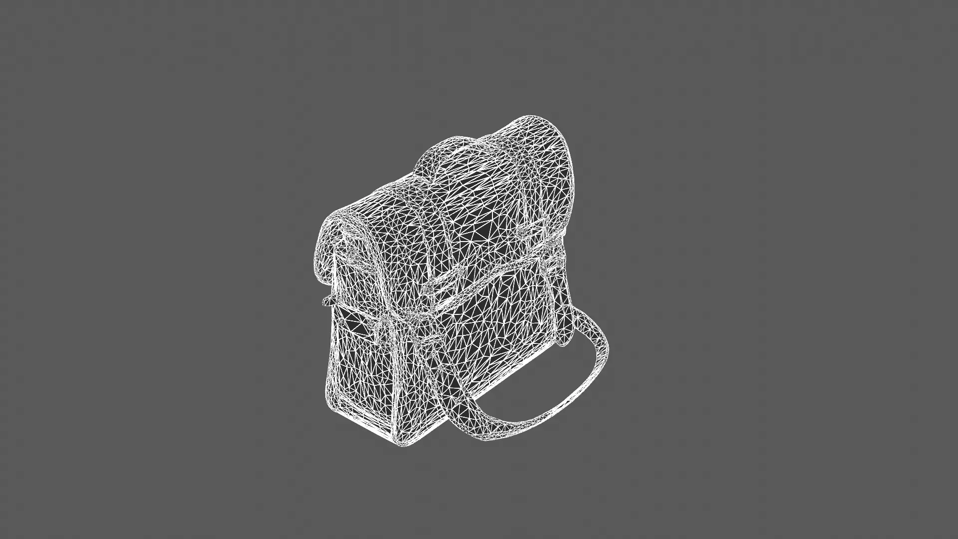 Vintage Leather and Canvas Messenger Bag 3D Model 3D model_8