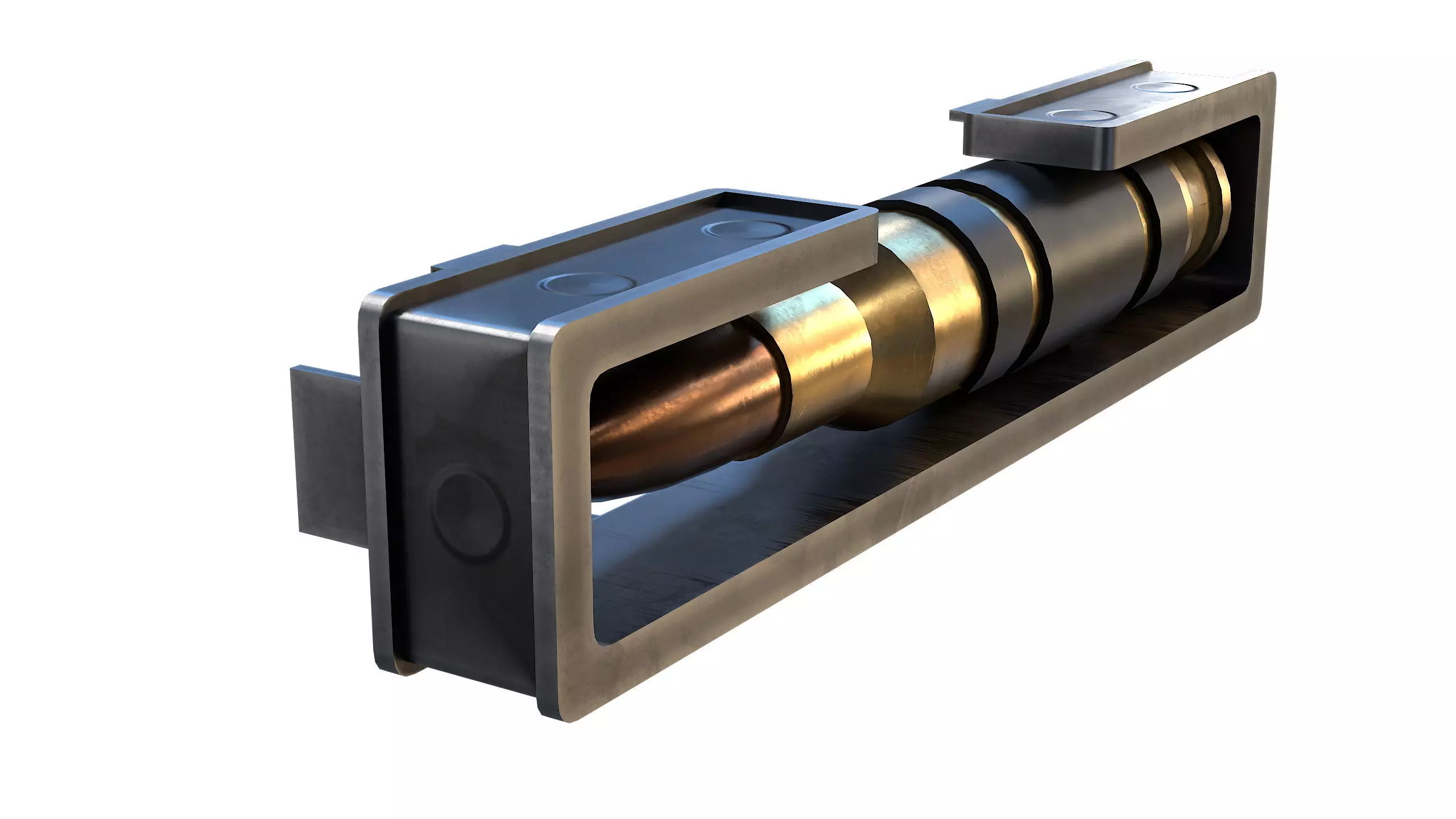 Ammo Feed Chute with Ammo Low-poly 3D model_7