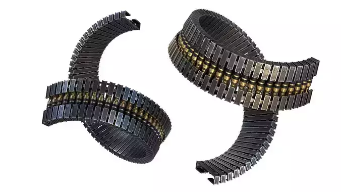 Ammo Feed Chute with Ammo Low-poly 3D model