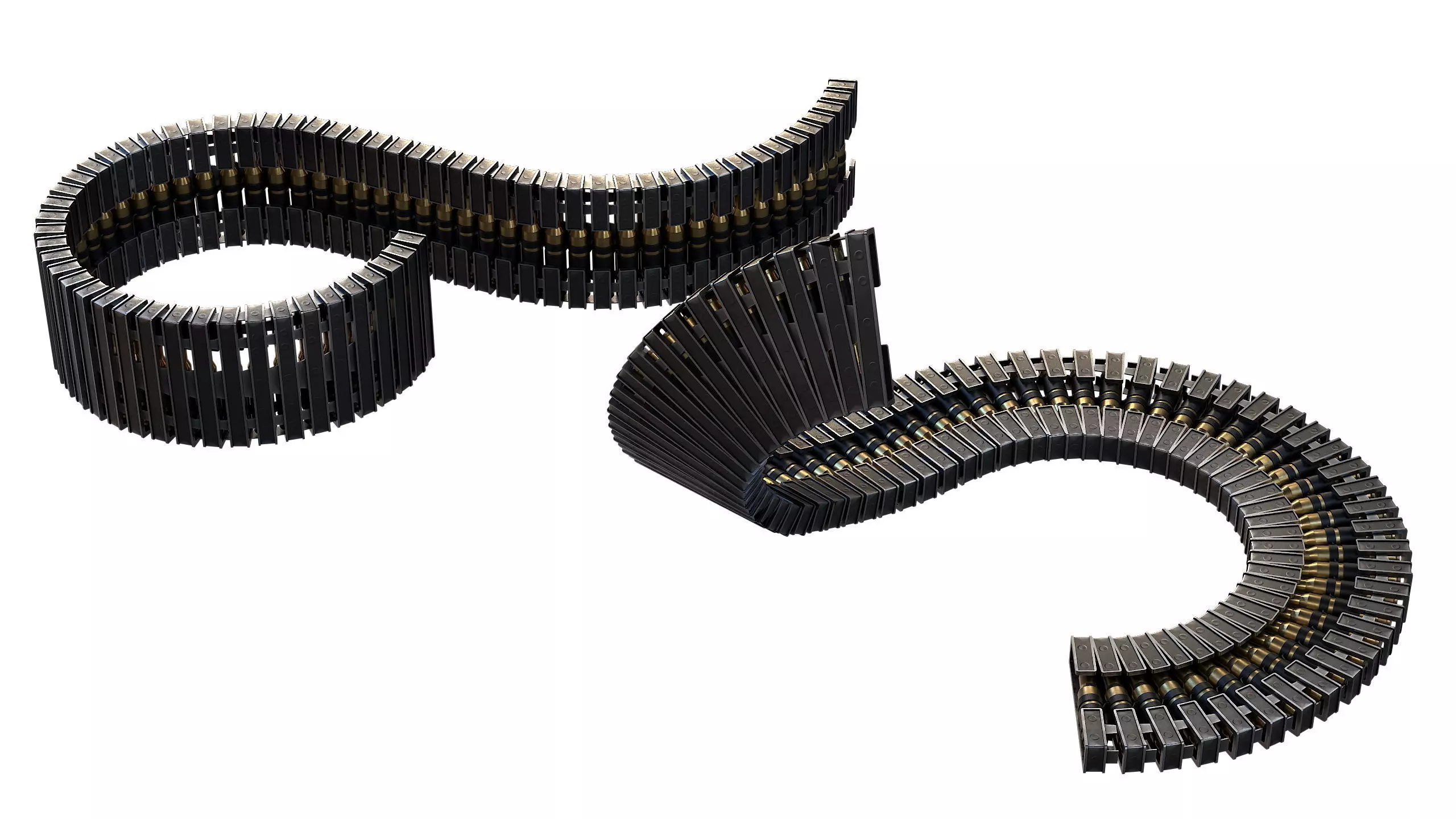 Ammo Feed Chute with Ammo Low-poly 3D model_1