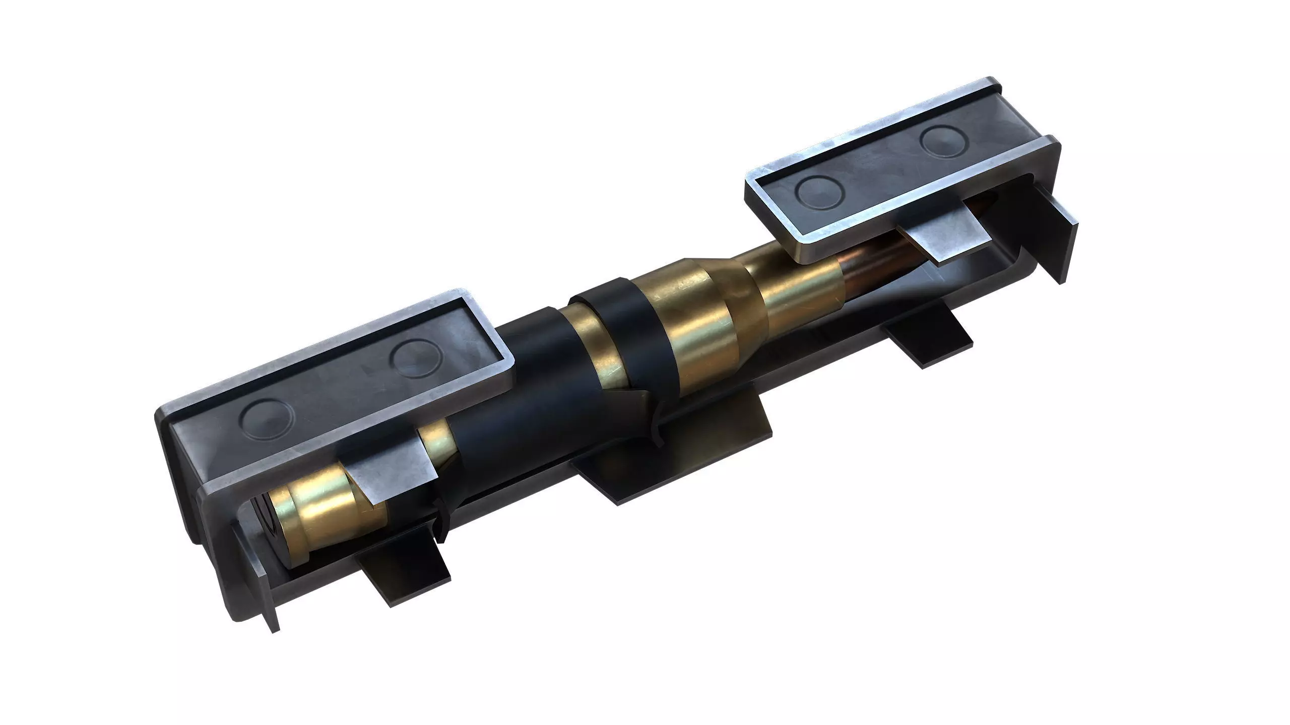 Ammo Feed Chute with Ammo Low-poly 3D model_10