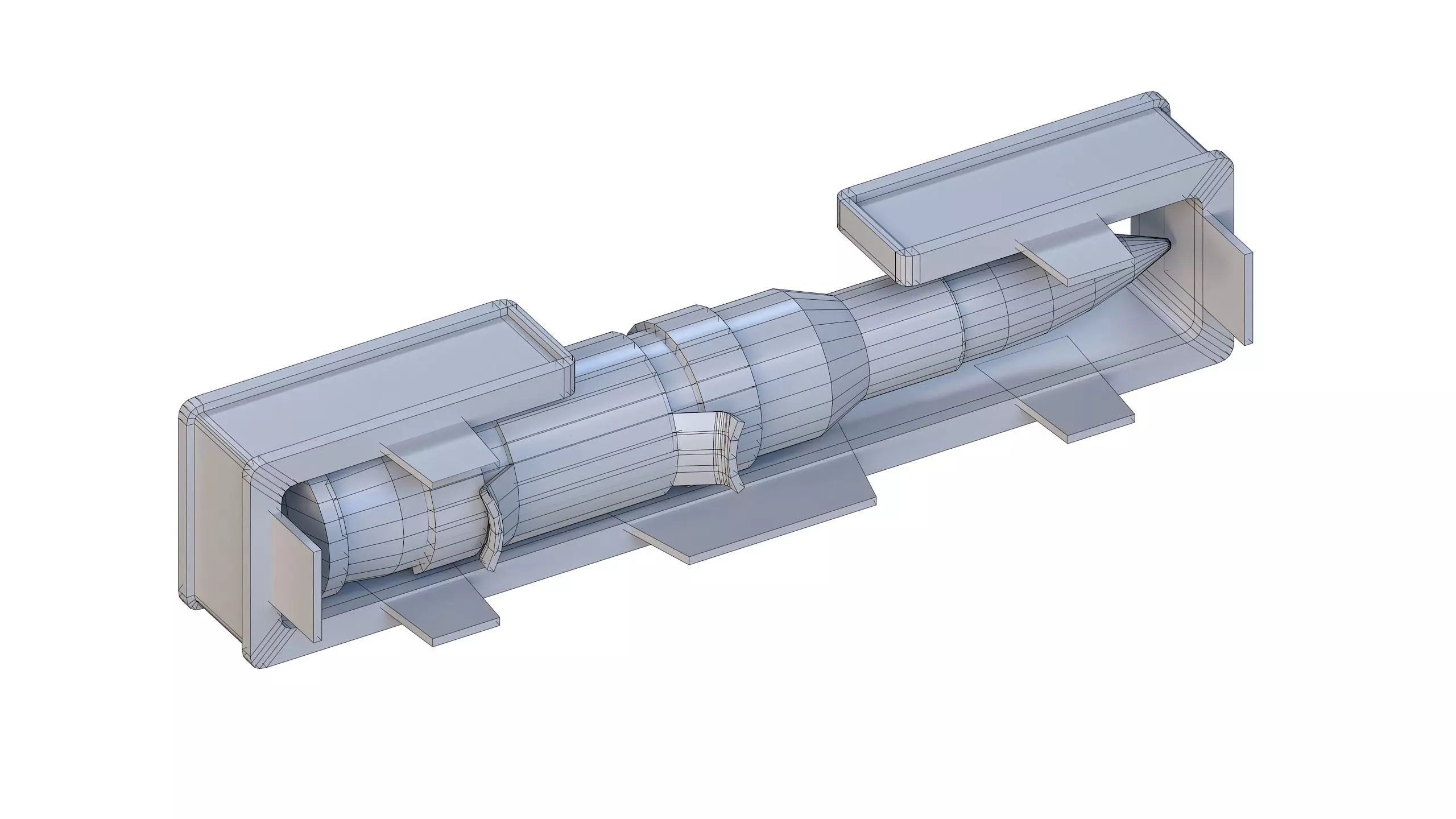 Ammo Feed Chute with Ammo Low-poly 3D model_14