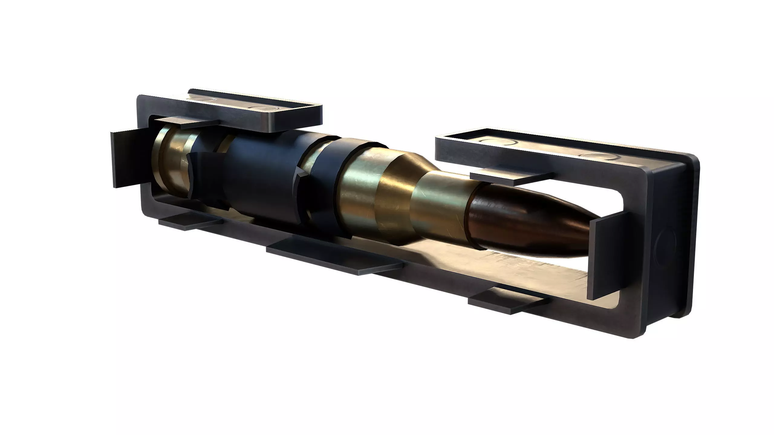 Ammo Feed Chute with Ammo Low-poly 3D model_6