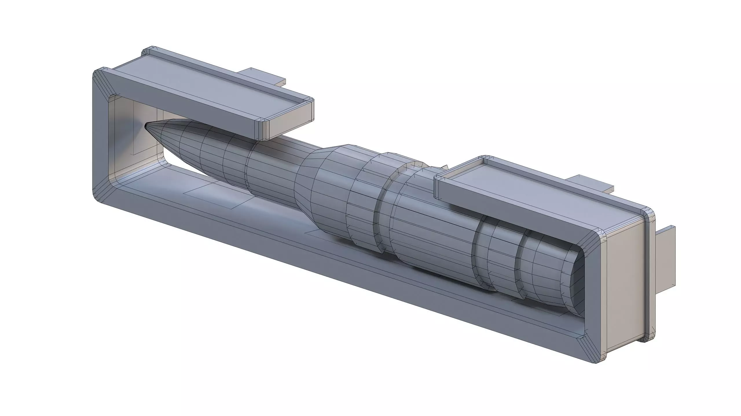 Ammo Feed Chute with Ammo Low-poly 3D model_15