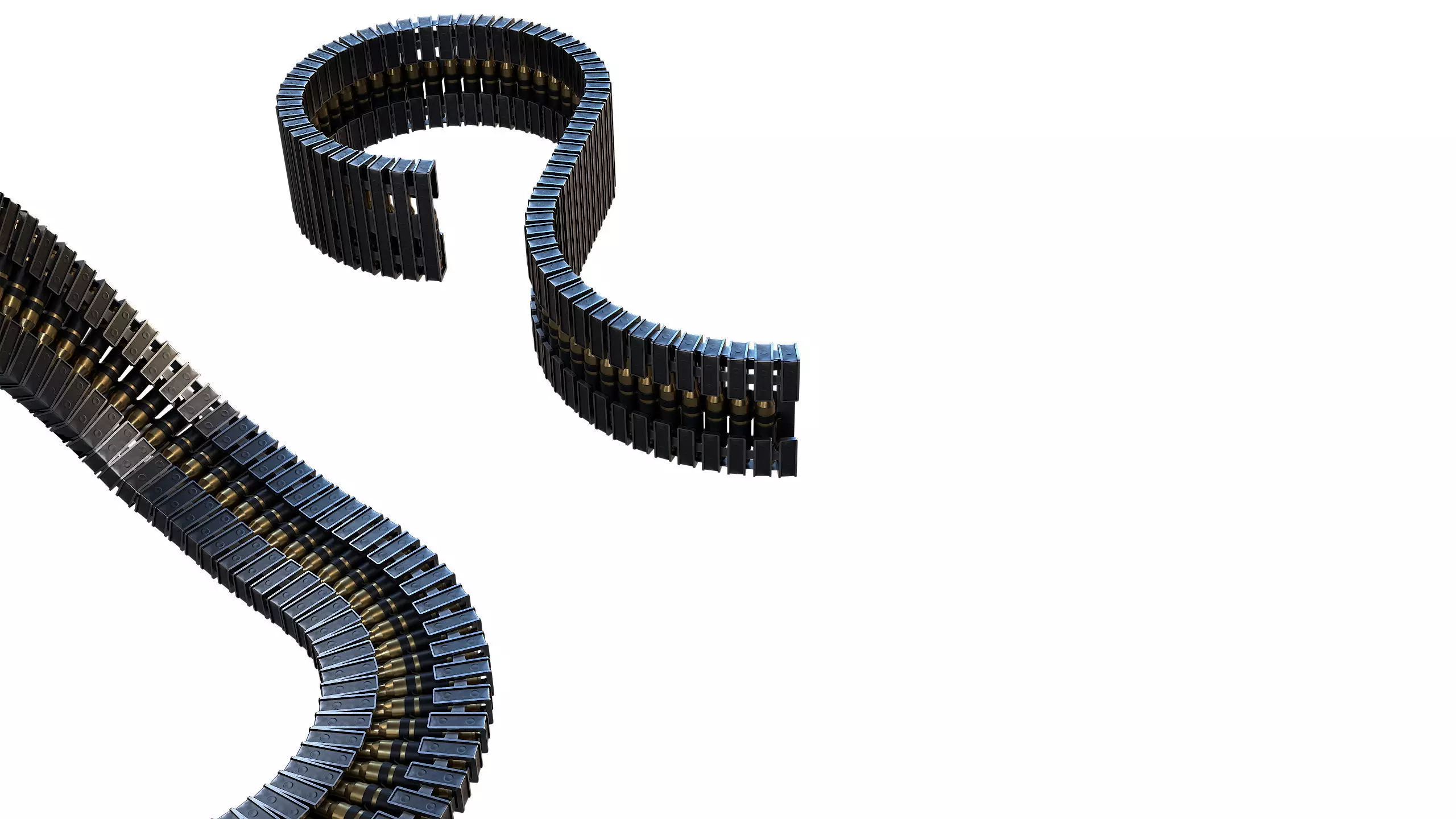 Ammo Feed Chute with Ammo Low-poly 3D model_5