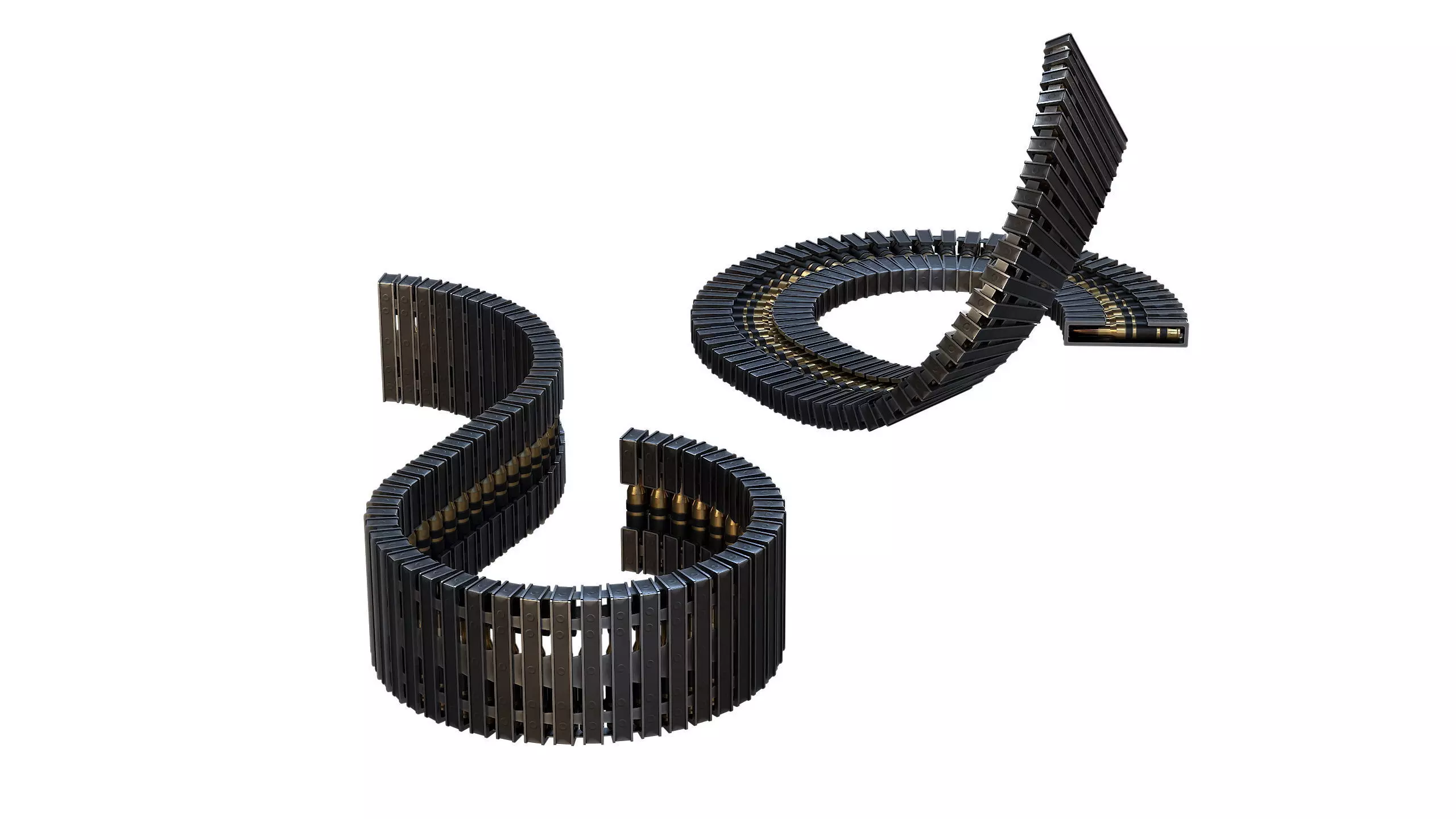 Ammo Feed Chute with Ammo Low-poly 3D model_2