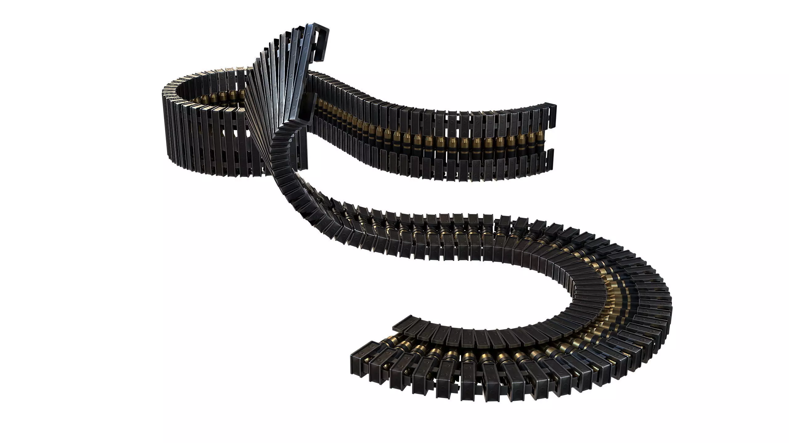 Ammo Feed Chute with Ammo Low-poly 3D model_3