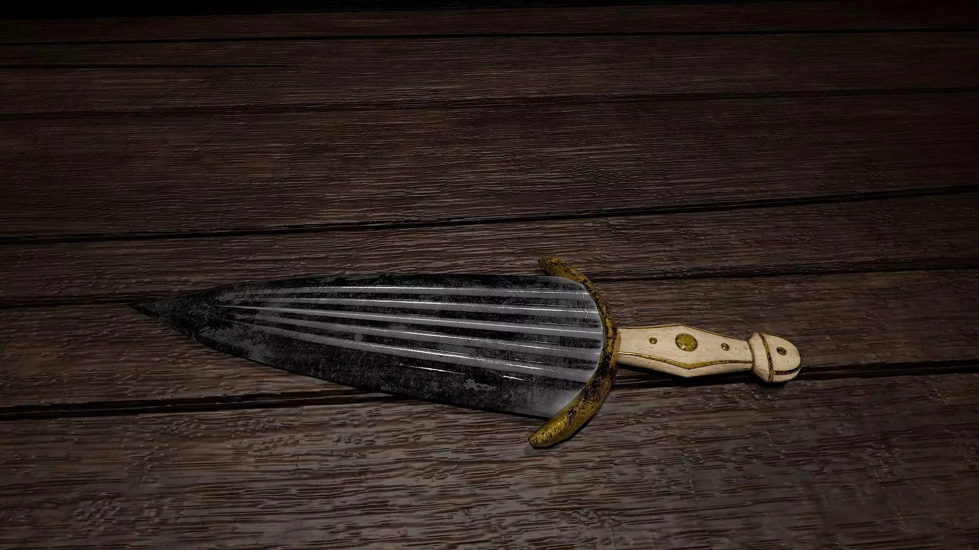 Short sword Cinquedea Low-poly 3D model_0