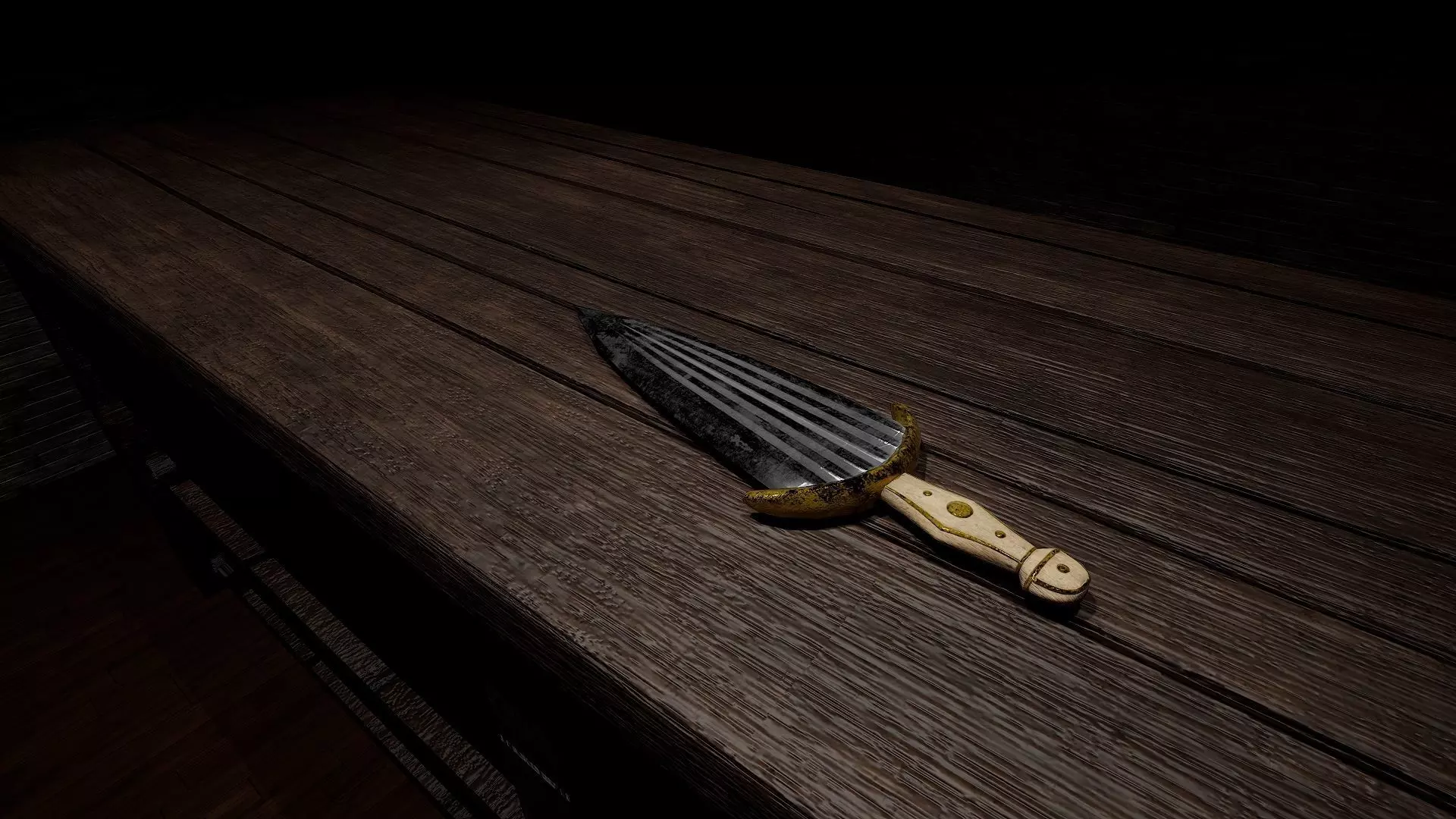 Short sword Cinquedea Low-poly 3D model_3