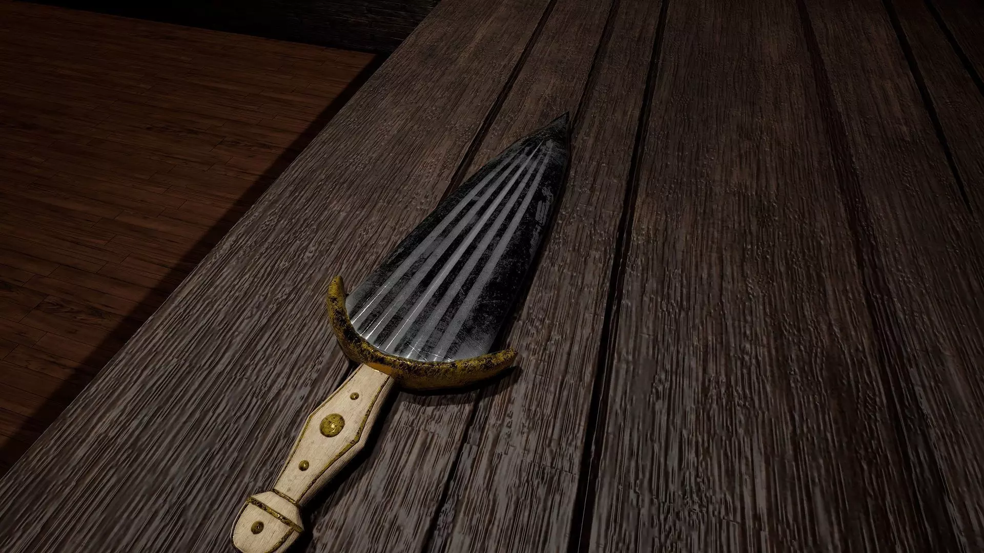 Short sword Cinquedea Low-poly 3D model_4