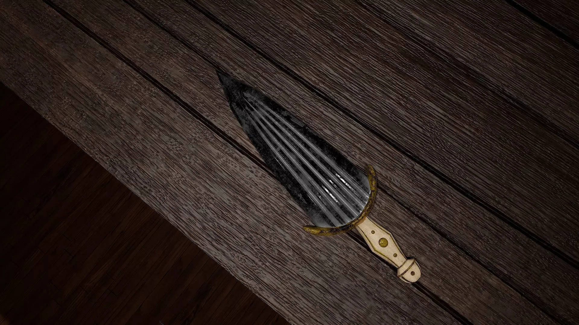 Short sword Cinquedea Low-poly 3D model_5