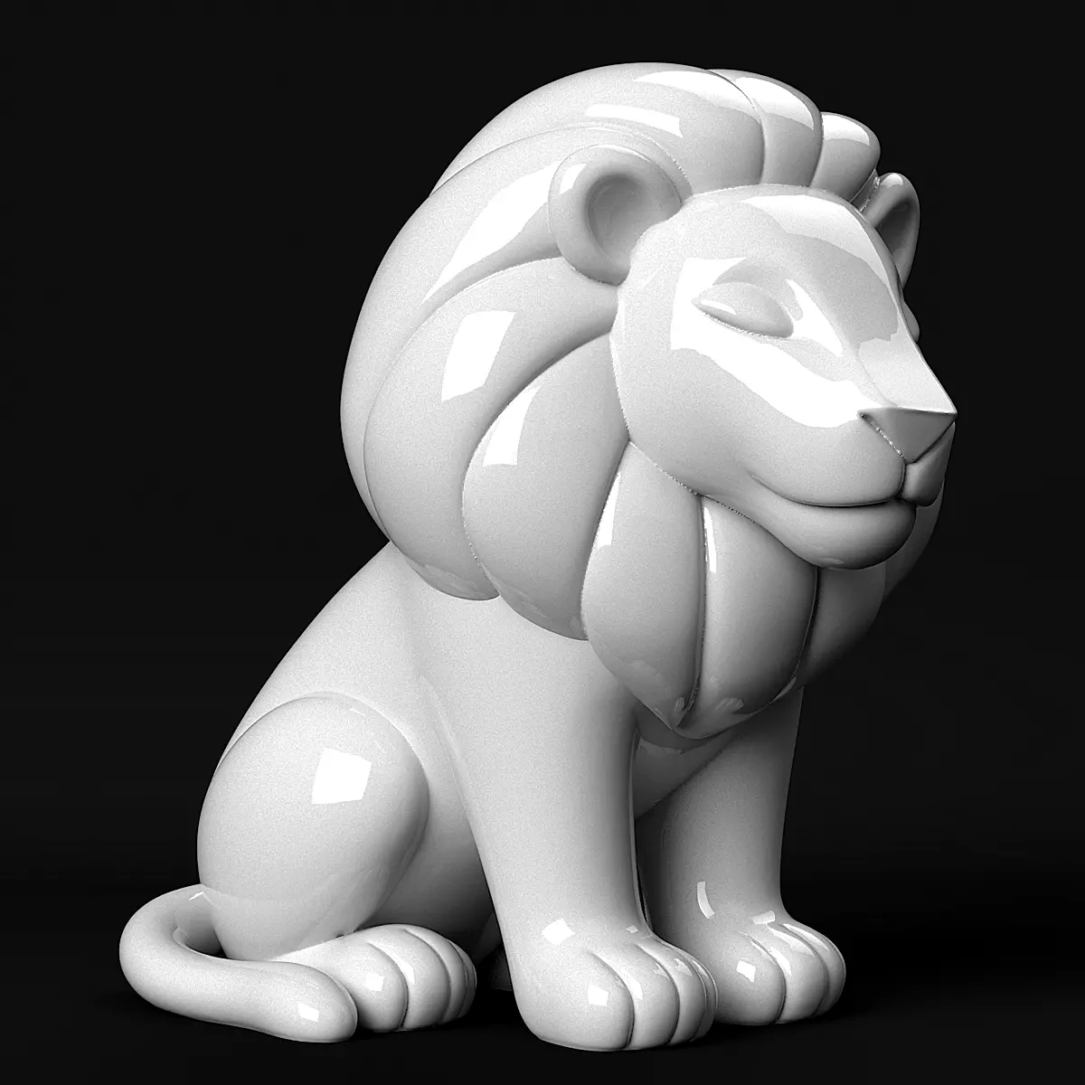 Lion Sculpture 3D print model