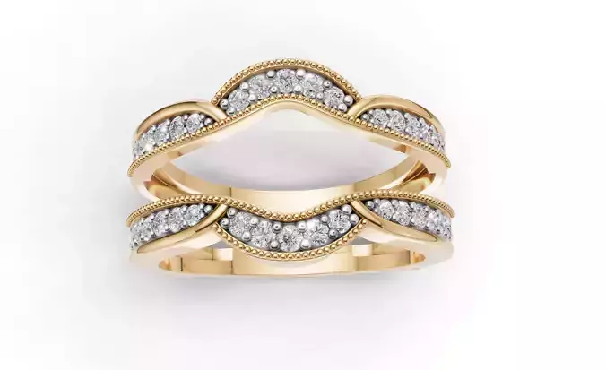 AV 709 Diamond Ladies Enhancer Double Guard Ring 3D print model