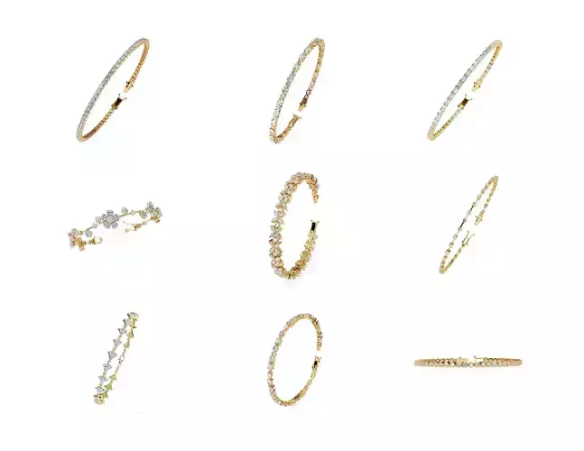 Tennis Diamond Bracelet  Production Ready CAD Files STL  3DM