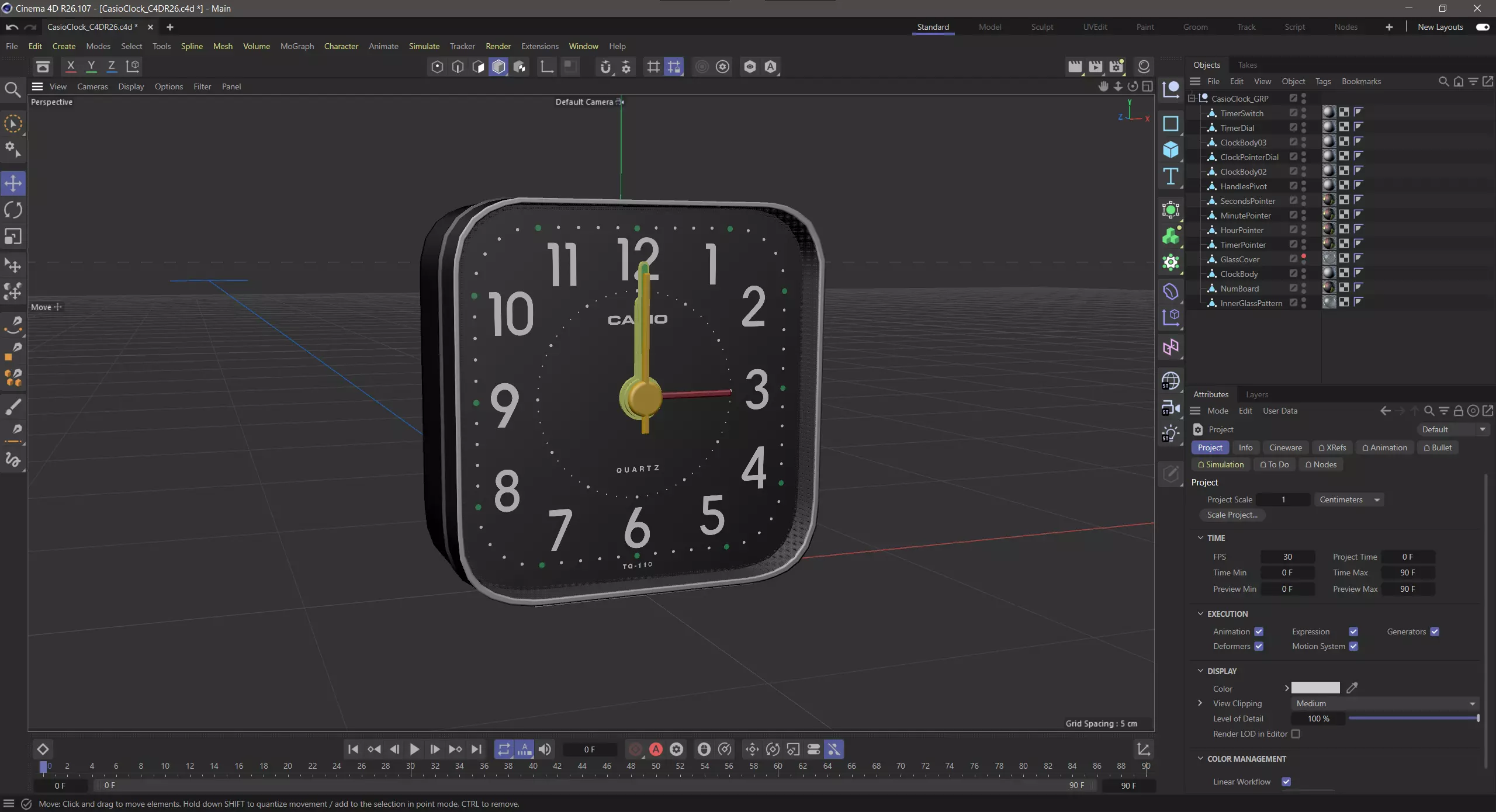 Alarm Casio Clock 3D model_12